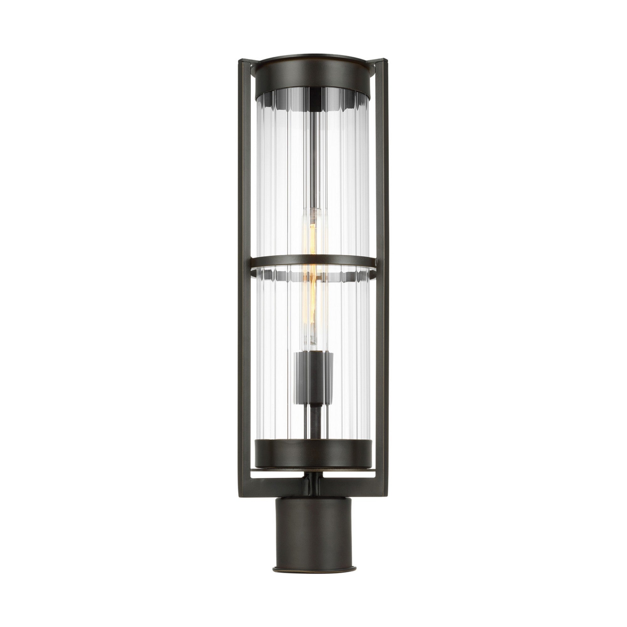 Alcona 21" Outdoor Post Lantern, Antique Bronze Finish - Bees Lighting
