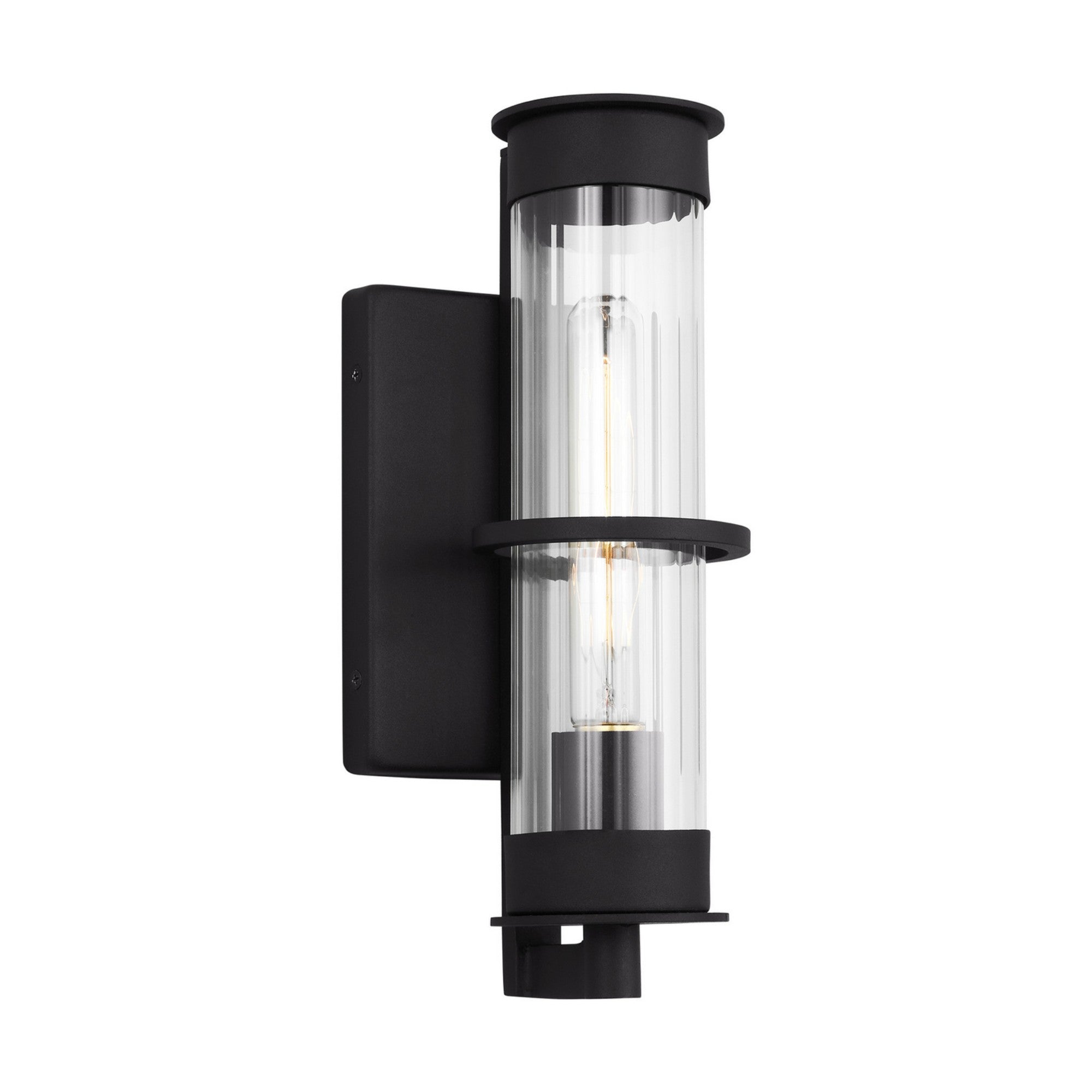 Alcona 13" Small Outdoor Wall Lantern, Black Finish - Bees Lighting
