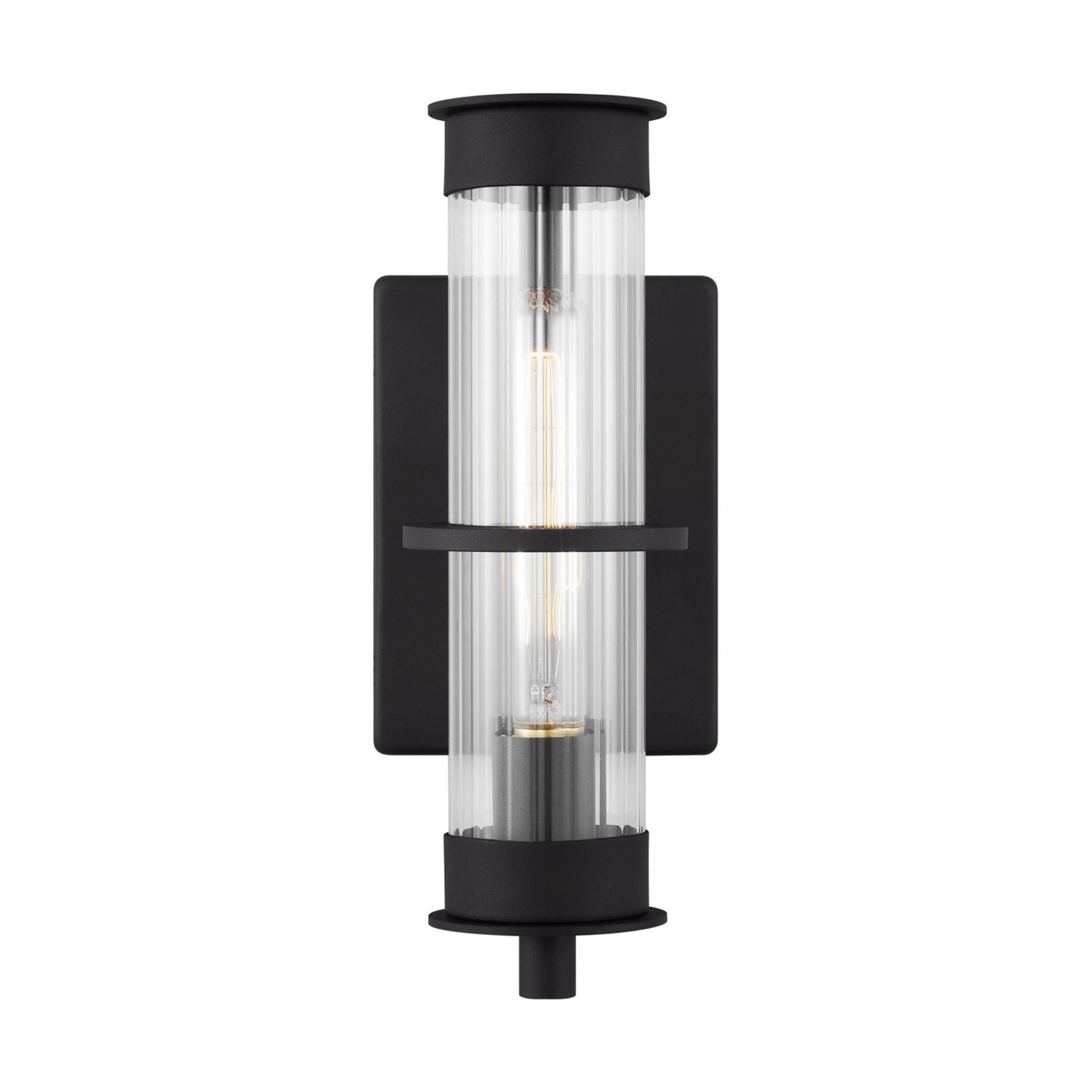 Alcona 13" Small Outdoor Wall Lantern, Black Finish - Bees Lighting