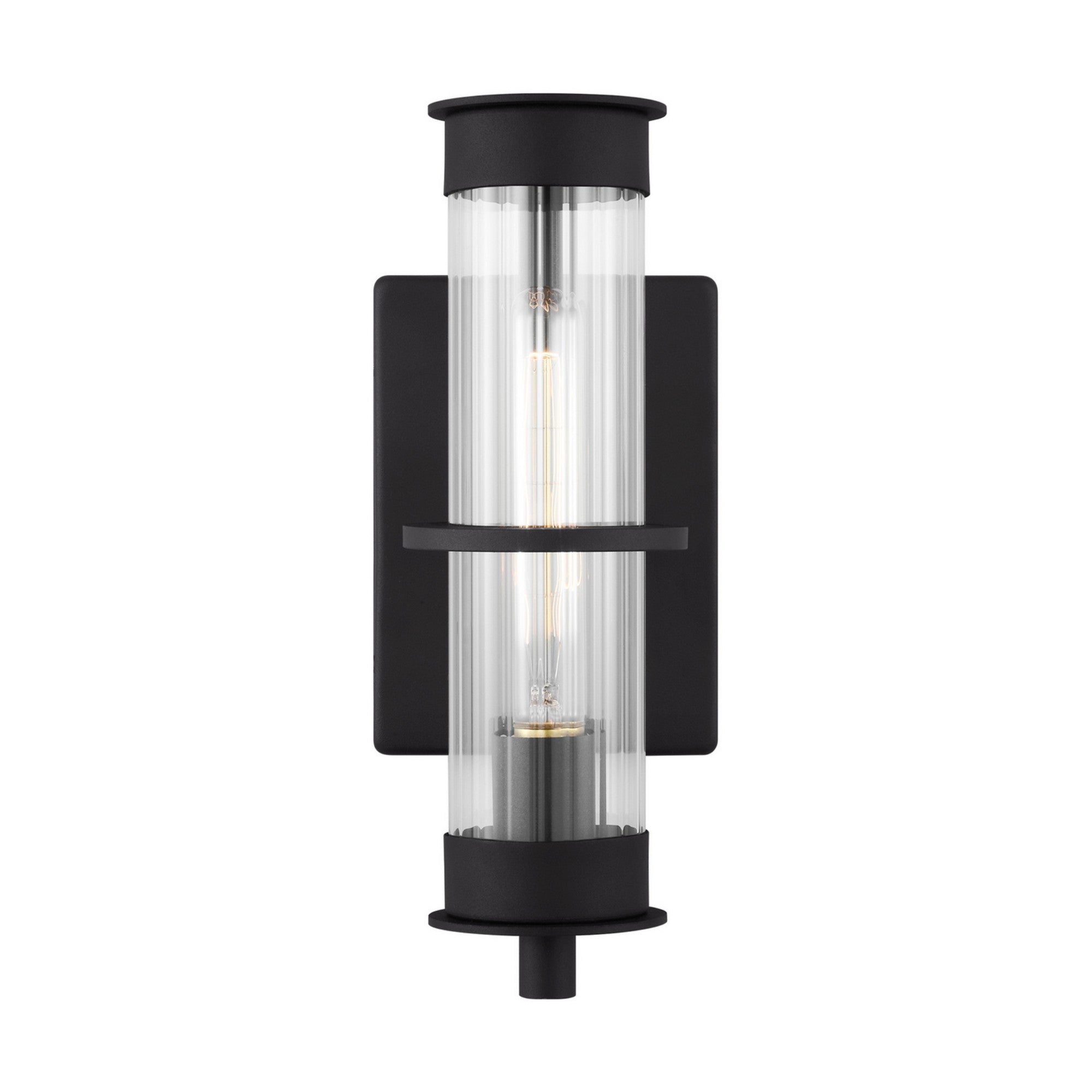 Alcona 13" Small Outdoor Wall Lantern, Black Finish - Bees Lighting