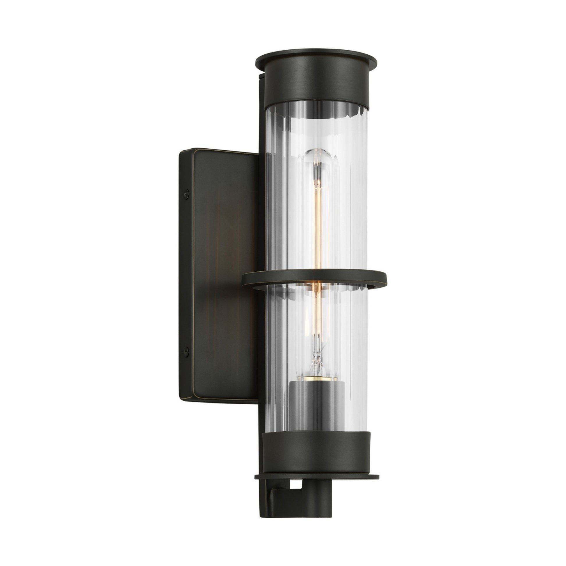 Alcona 13" Small Outdoor Wall Lantern, Antique Bronze Finish - Bees Lighting