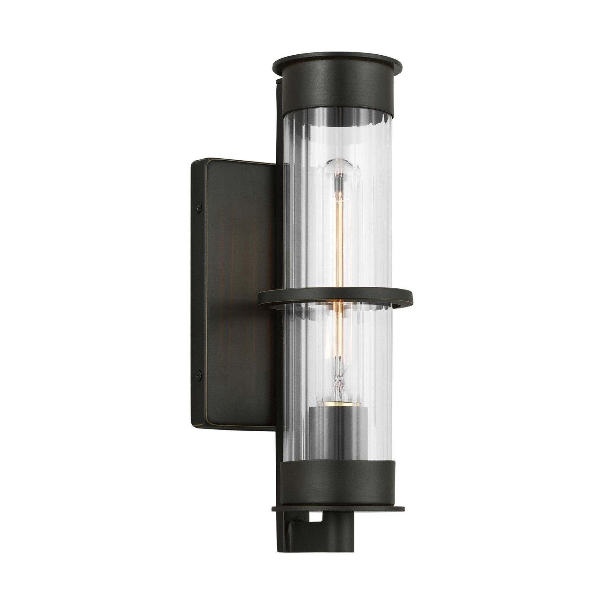Alcona 13" Small Outdoor Wall Lantern, Antique Bronze Finish - Bees Lighting