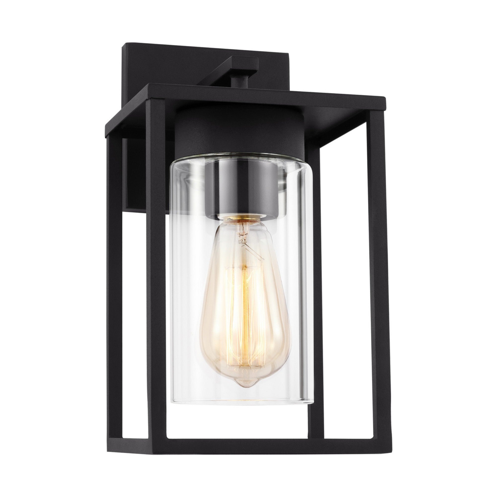 Vado 12" Small Outdoor Wall Lantern, Black Finish - Bees Lighting