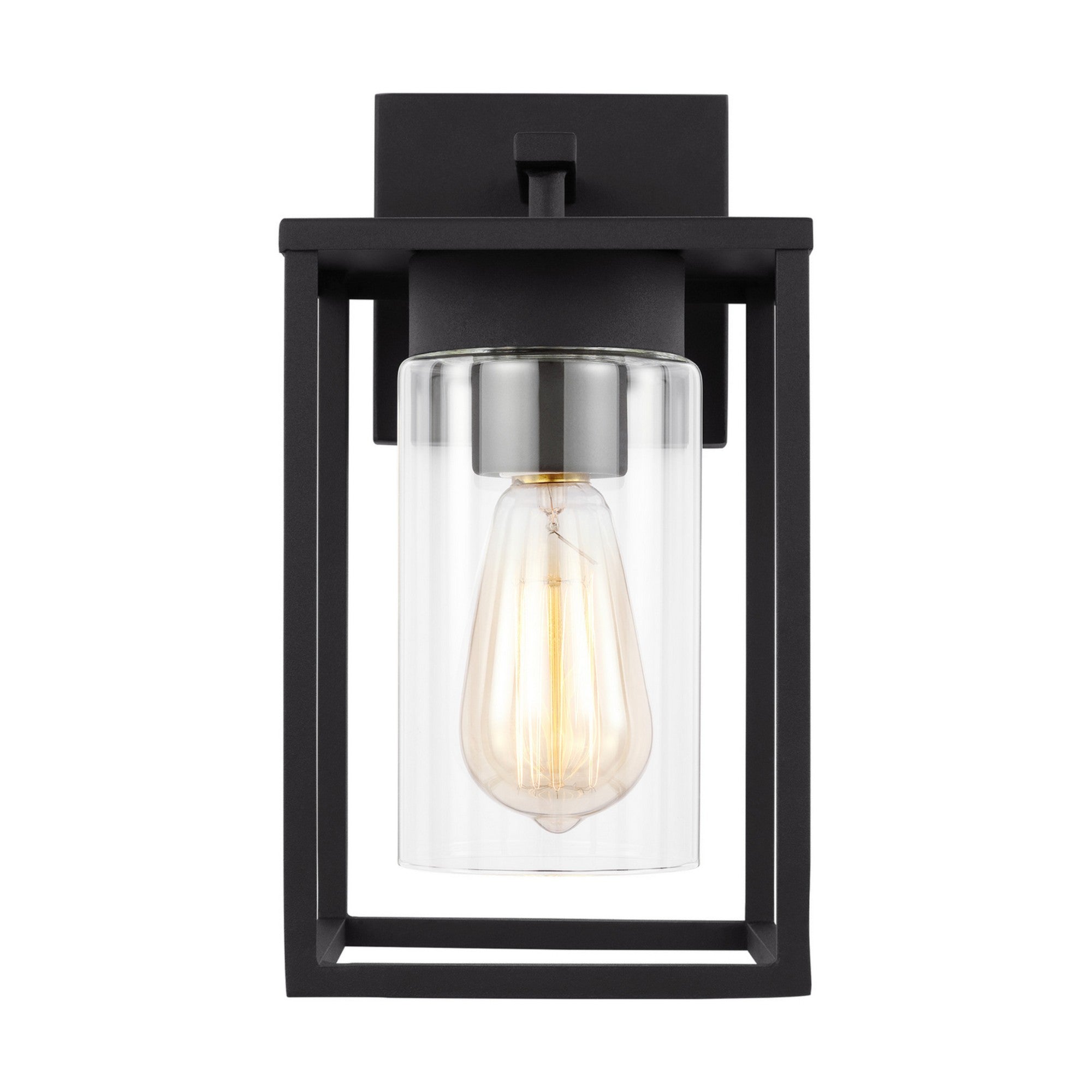 Vado 12" Small Outdoor Wall Lantern, Black Finish - Bees Lighting