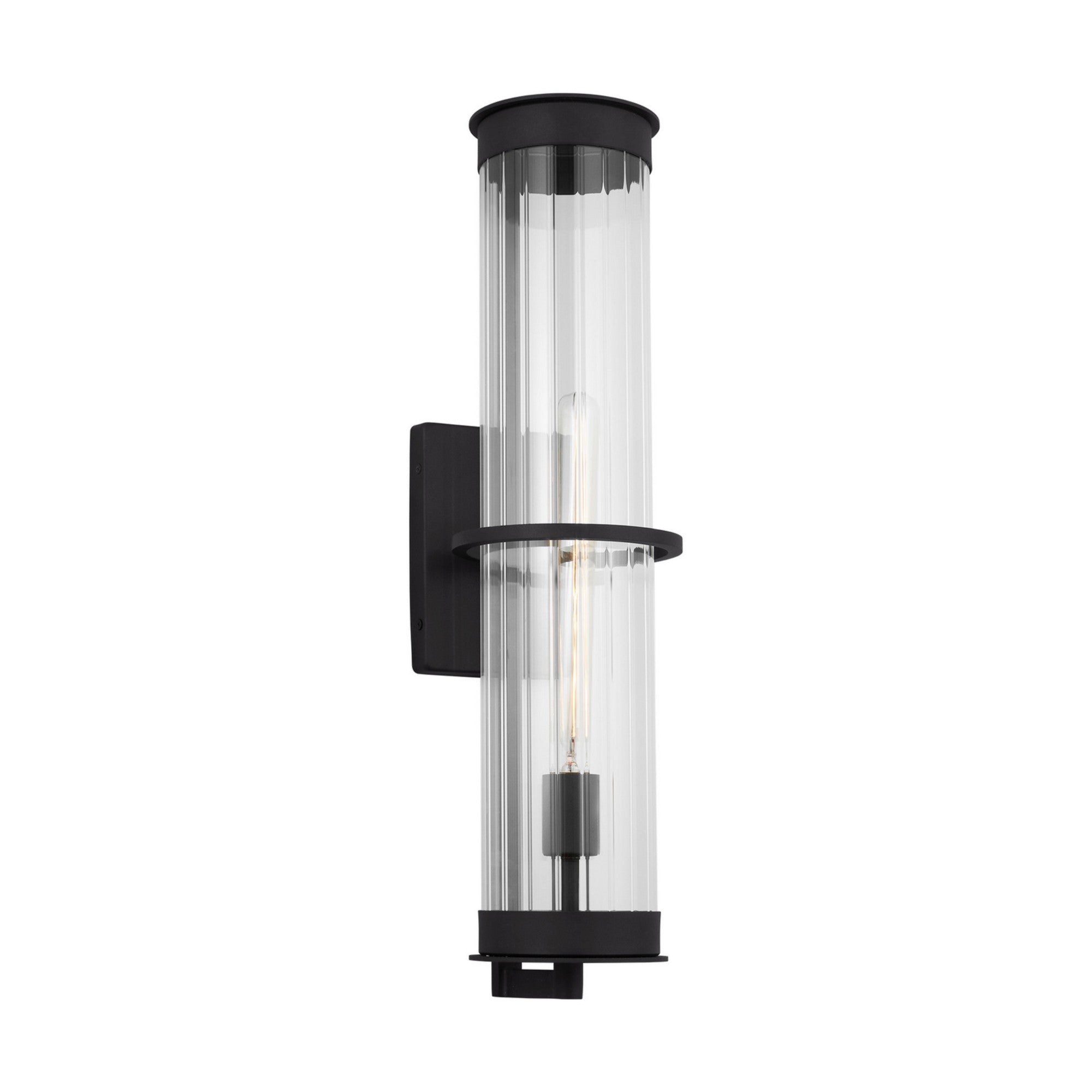Alcona 24" X-Large Outdoor Wall Lantern, Black Finish - Bees Lighting