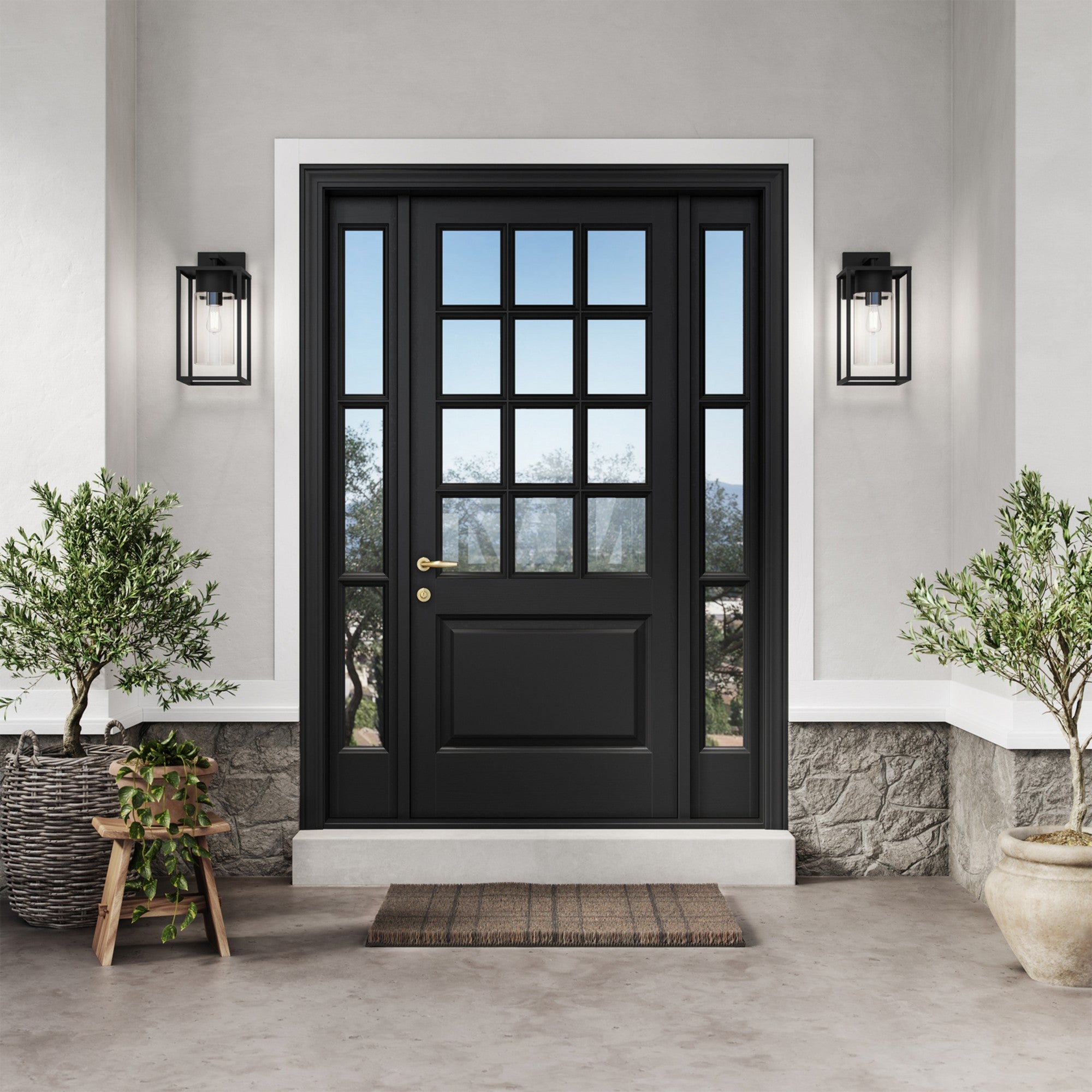 Vado 23" X-Large Outdoor Wall Lantern, Black Finish - Bees Lighting