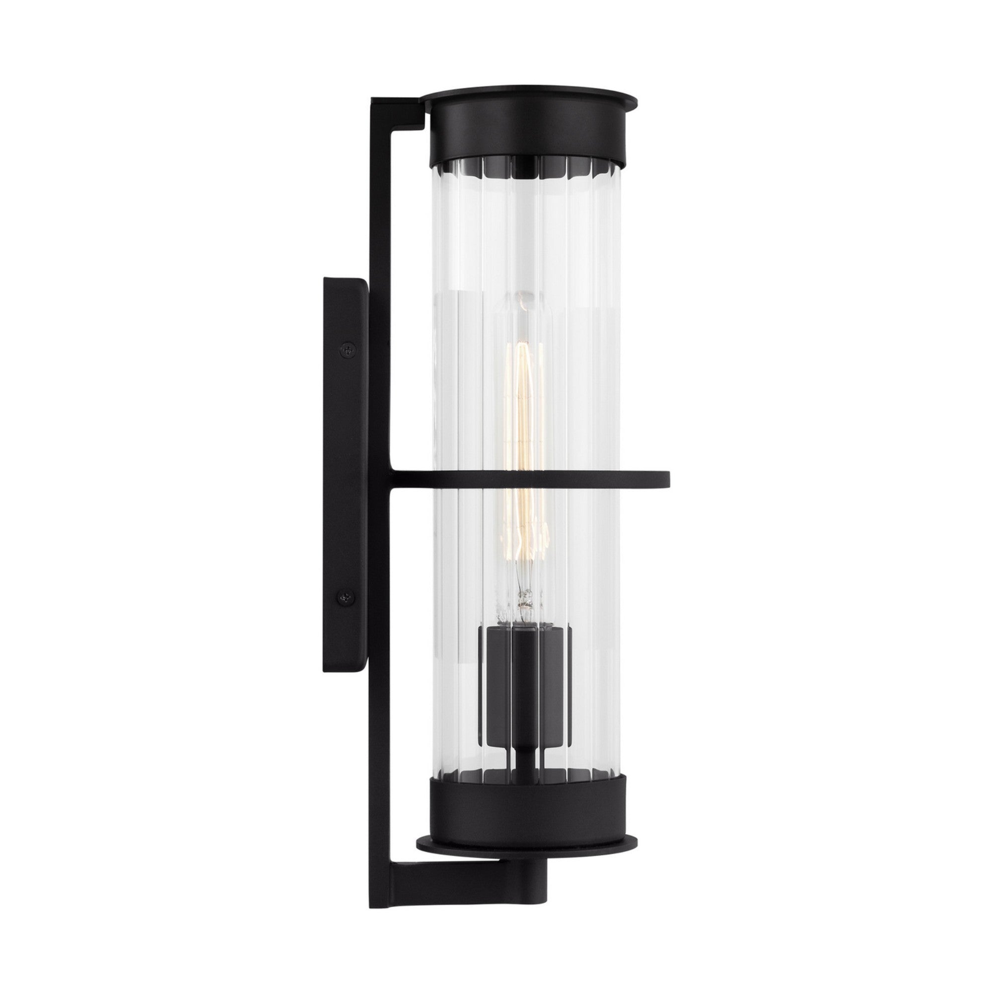 Alcona 15" Medium Outdoor Wall Lantern, Black Finish - Bees Lighting