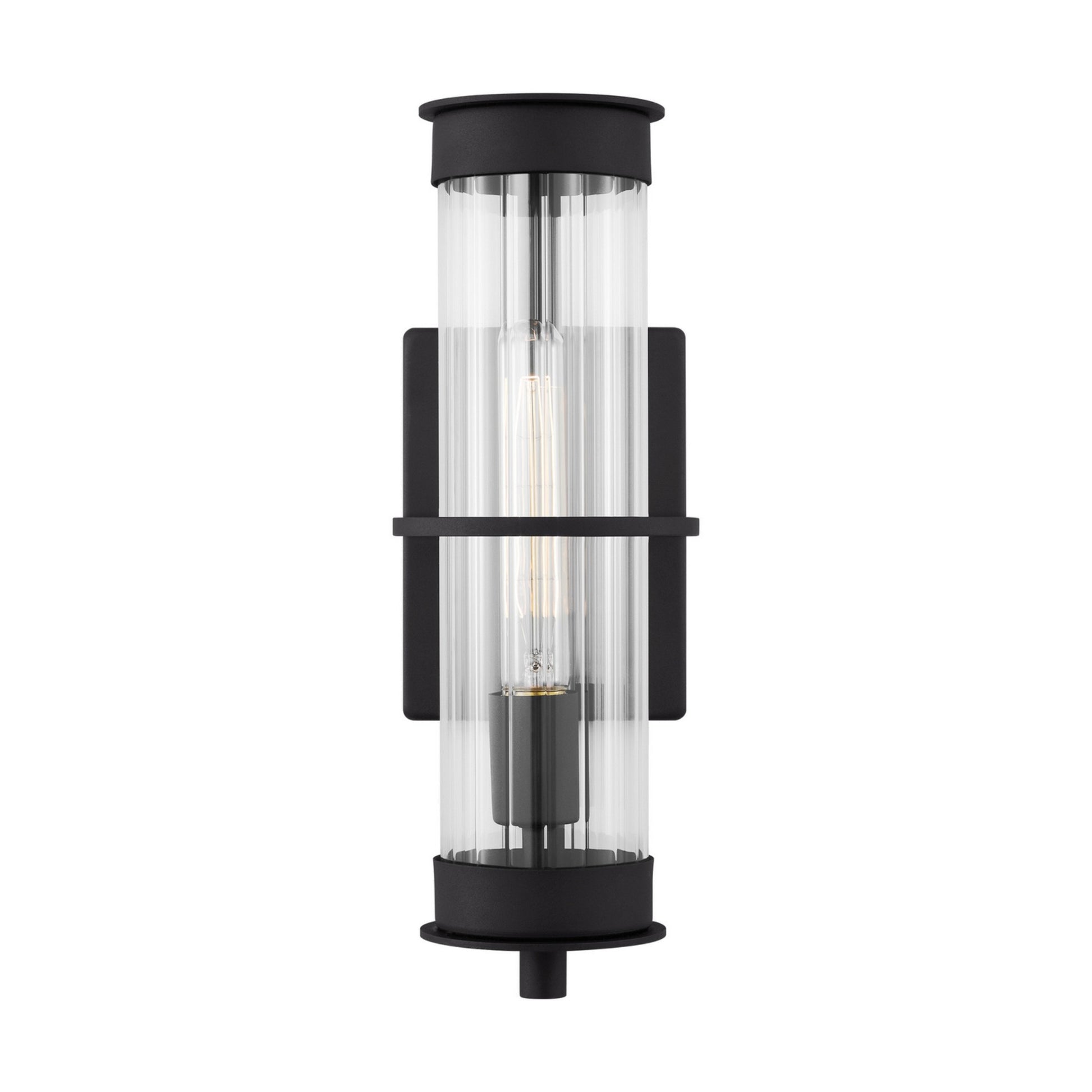 Alcona 15" Medium Outdoor Wall Lantern, Black Finish - Bees Lighting