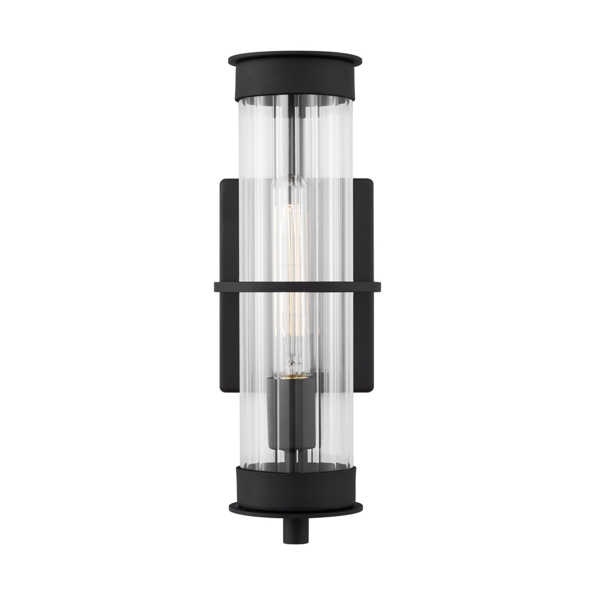 Alcona 15" Medium Outdoor Wall Lantern, Black Finish - Bees Lighting