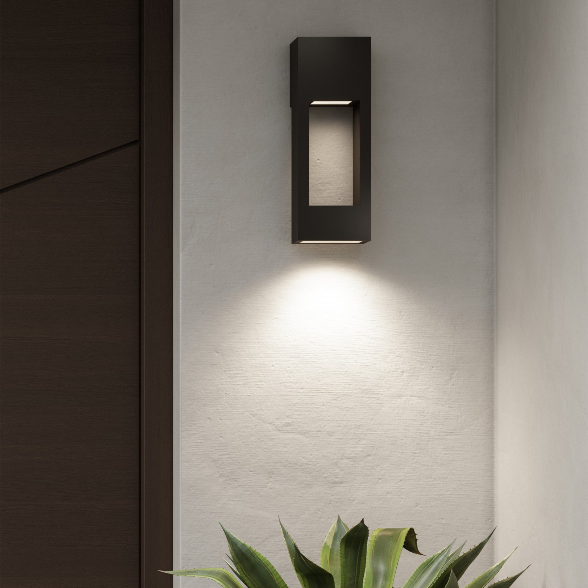 Testa 16" Medium LED Outdoor Wall Lantern, Black Finish - Bees Lighting
