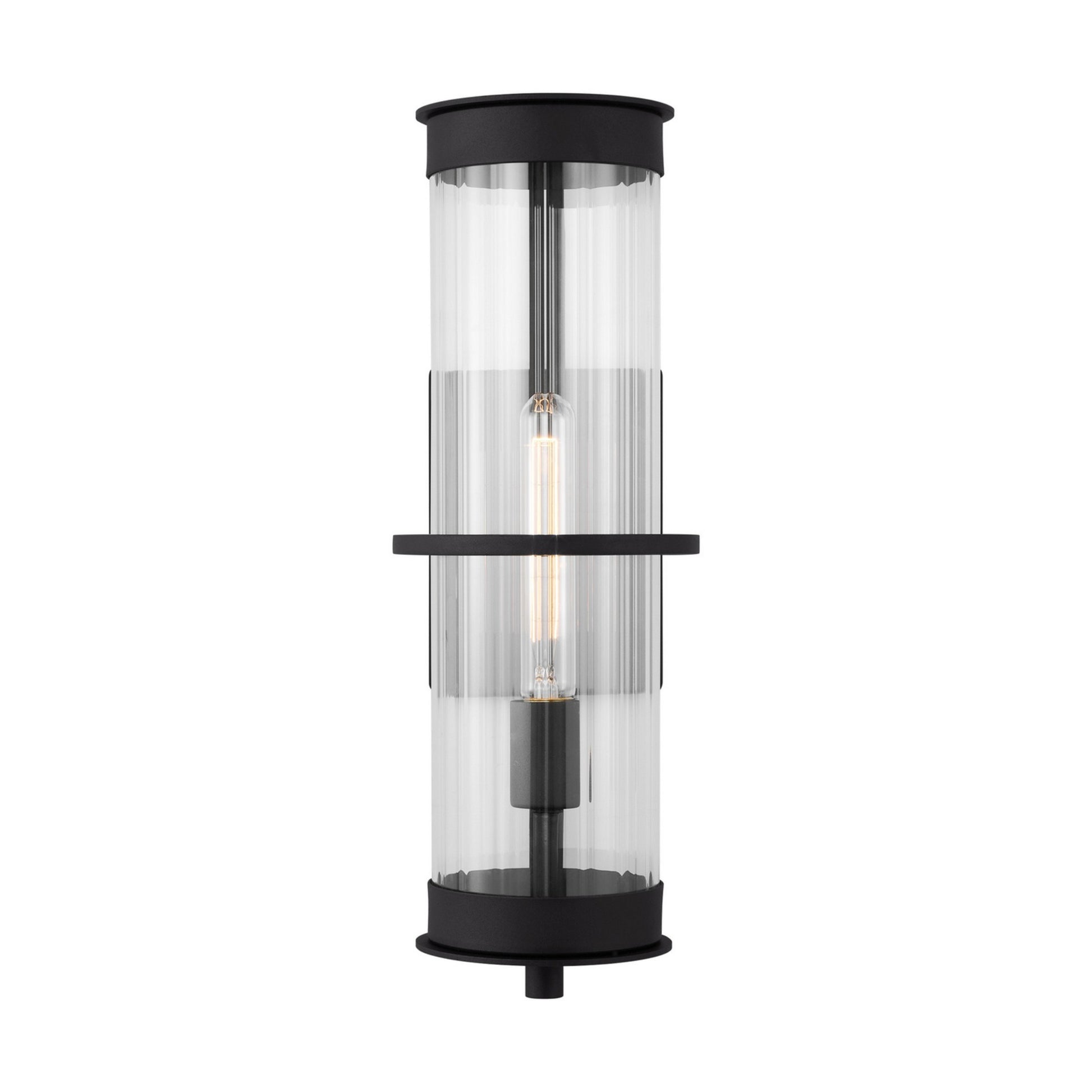 Alcona 18" Large Outdoor Wall Lantern, Black Finish - Bees Lighting