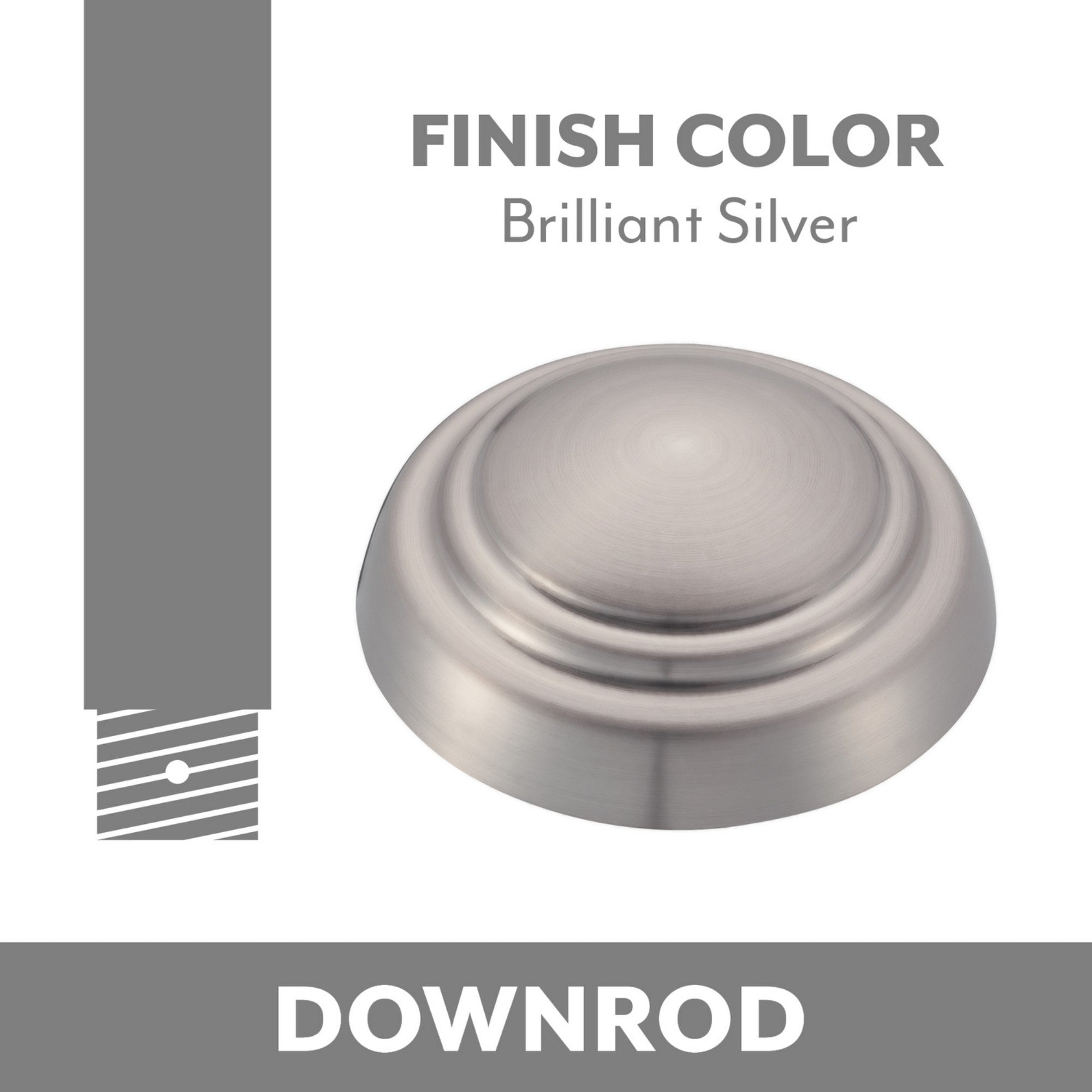 Minka Aire Downrod Coupler Brilliant Silver Finish - Bees Lighting