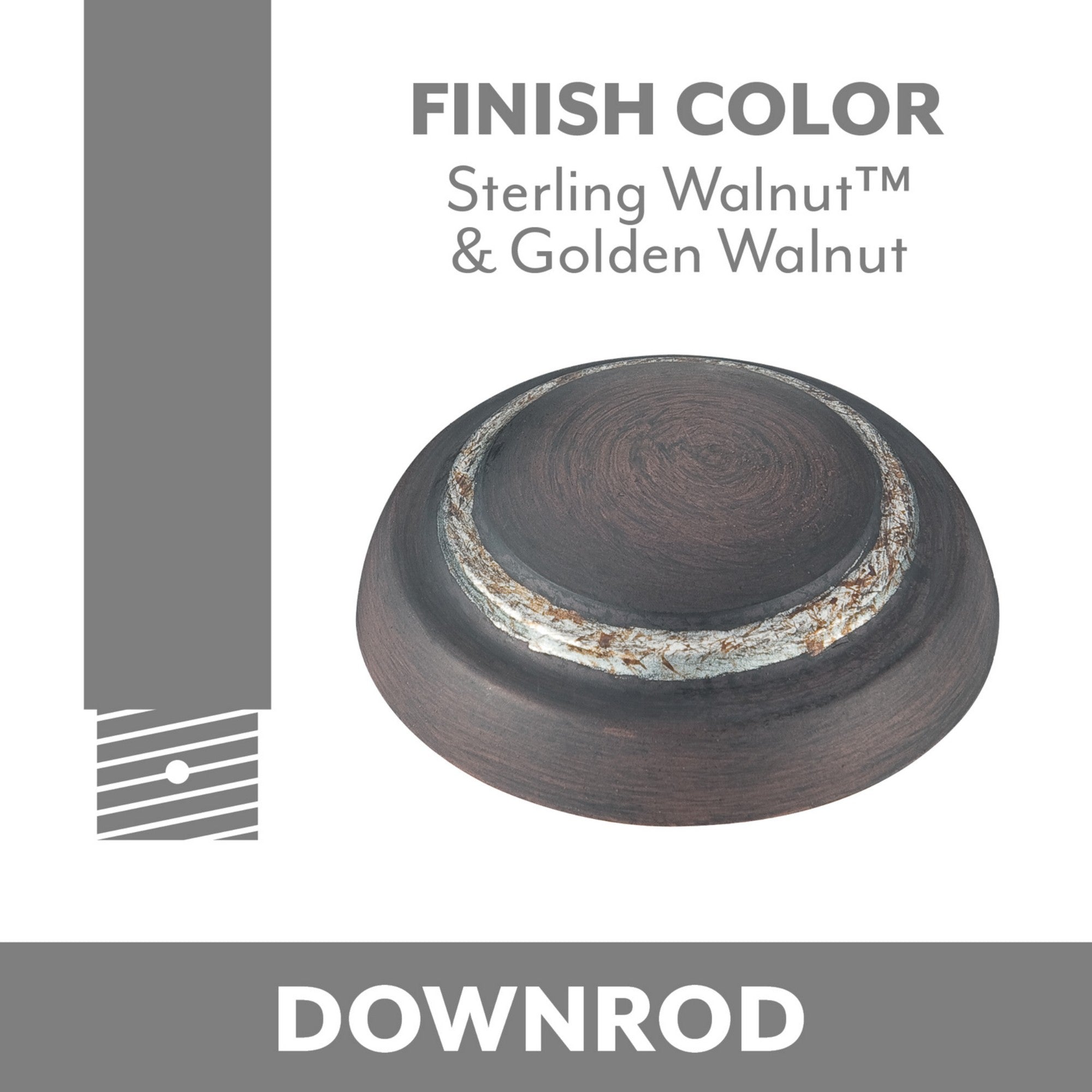 Minka Aire Sterling Walnut/Golden Walnut Downrod - Bees Lighting