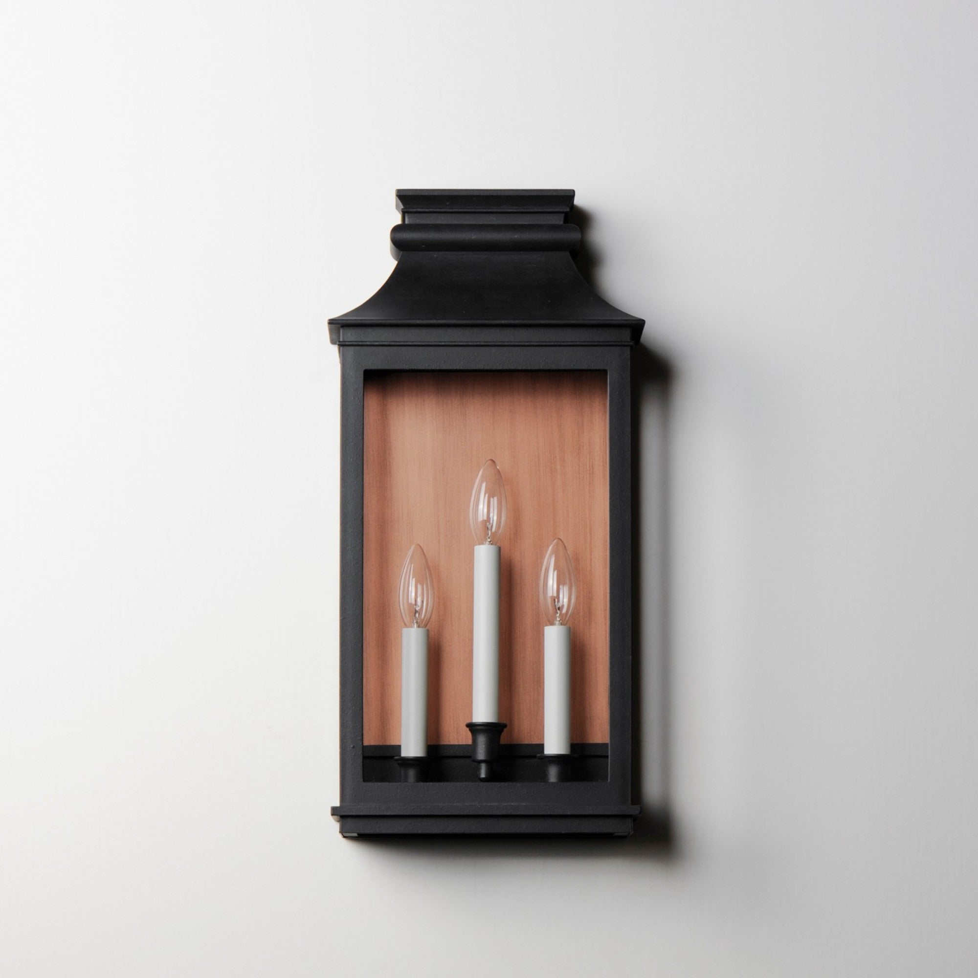 Savannah VX 22" 3-Light Outdoor Wall Sconce, Antique Copper & Black Finish - Bees Lighting
