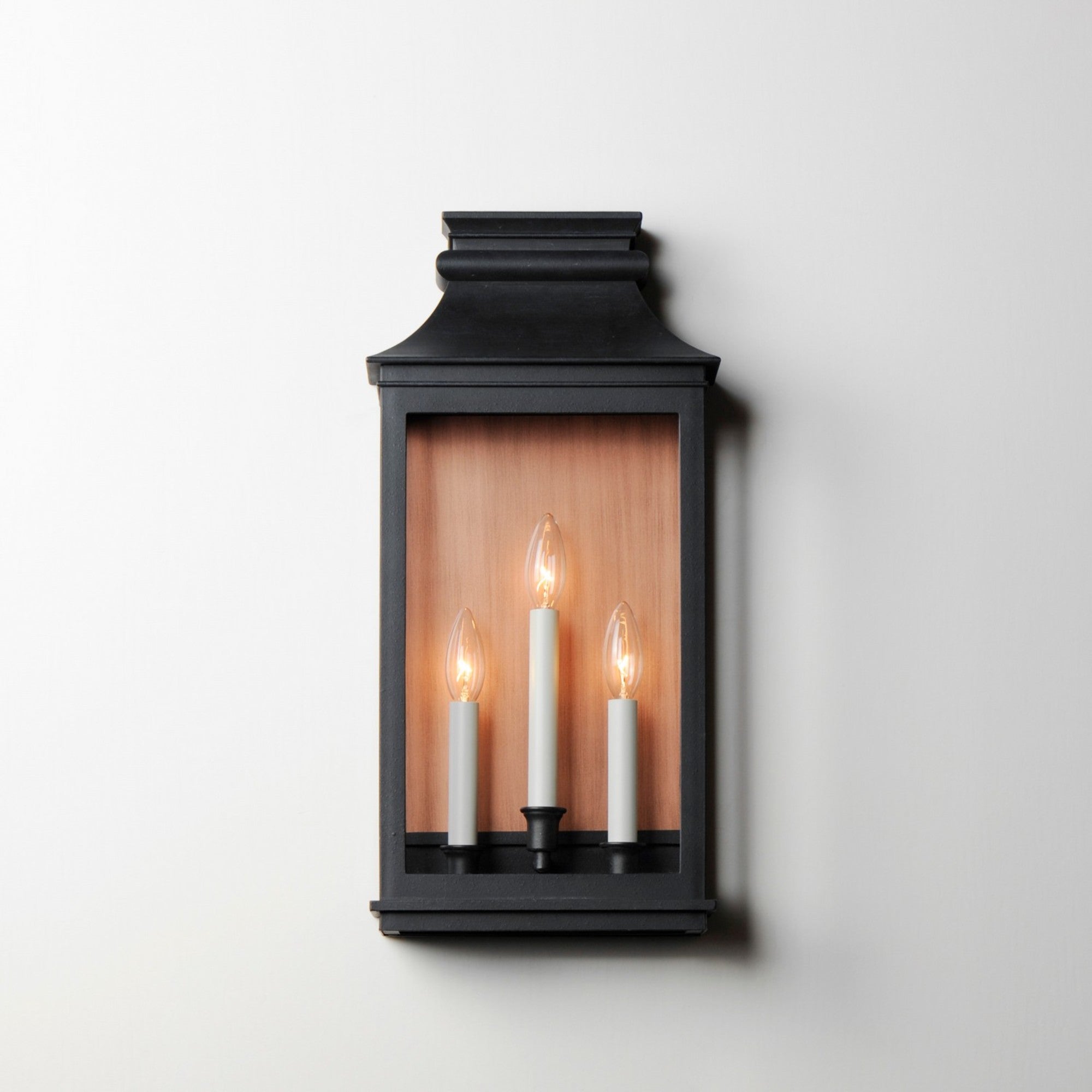 Savannah VX 22" 3-Light Outdoor Wall Sconce, Antique Copper & Black Finish - Bees Lighting