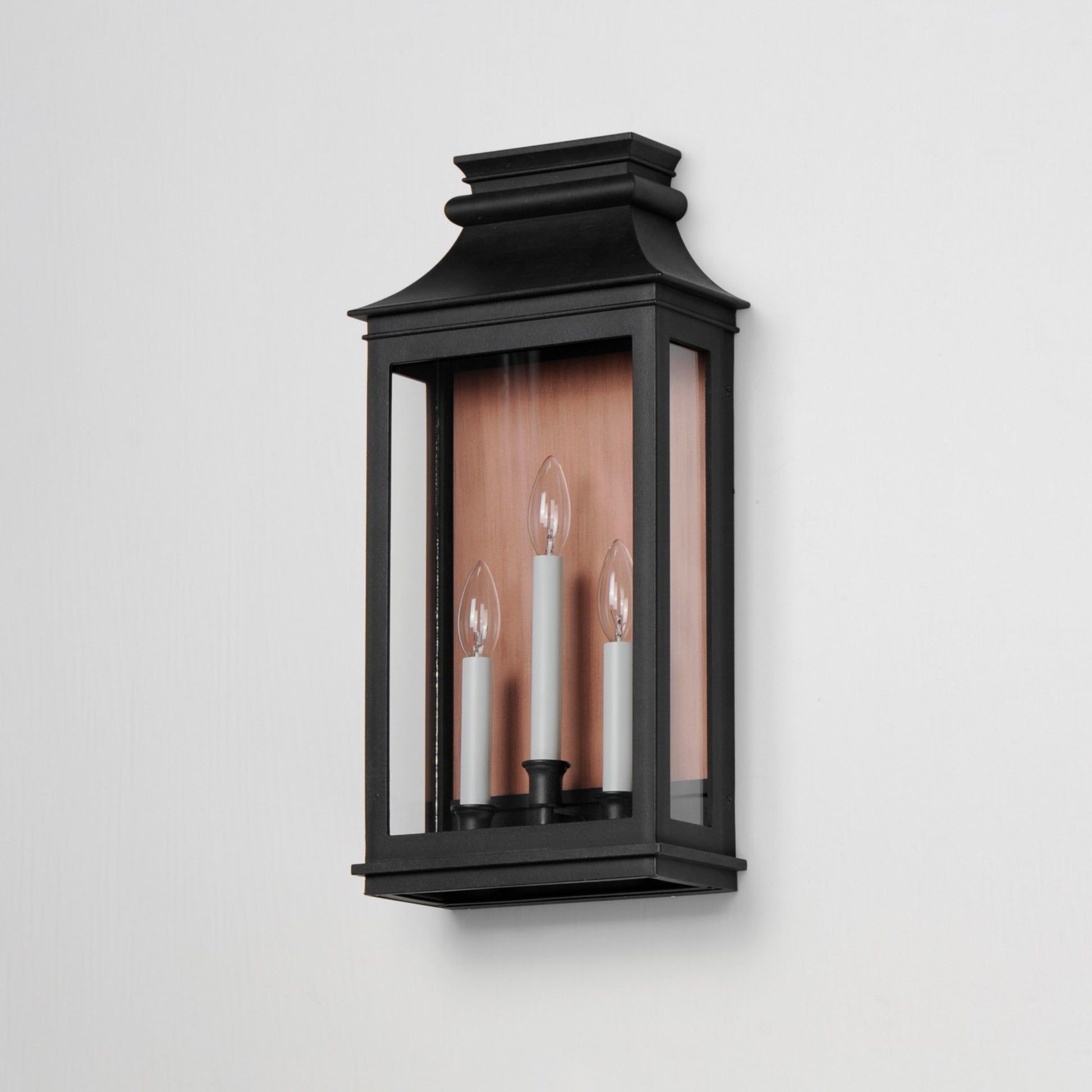 Savannah VX 22" 3-Light Outdoor Wall Sconce, Antique Copper & Black Finish - Bees Lighting