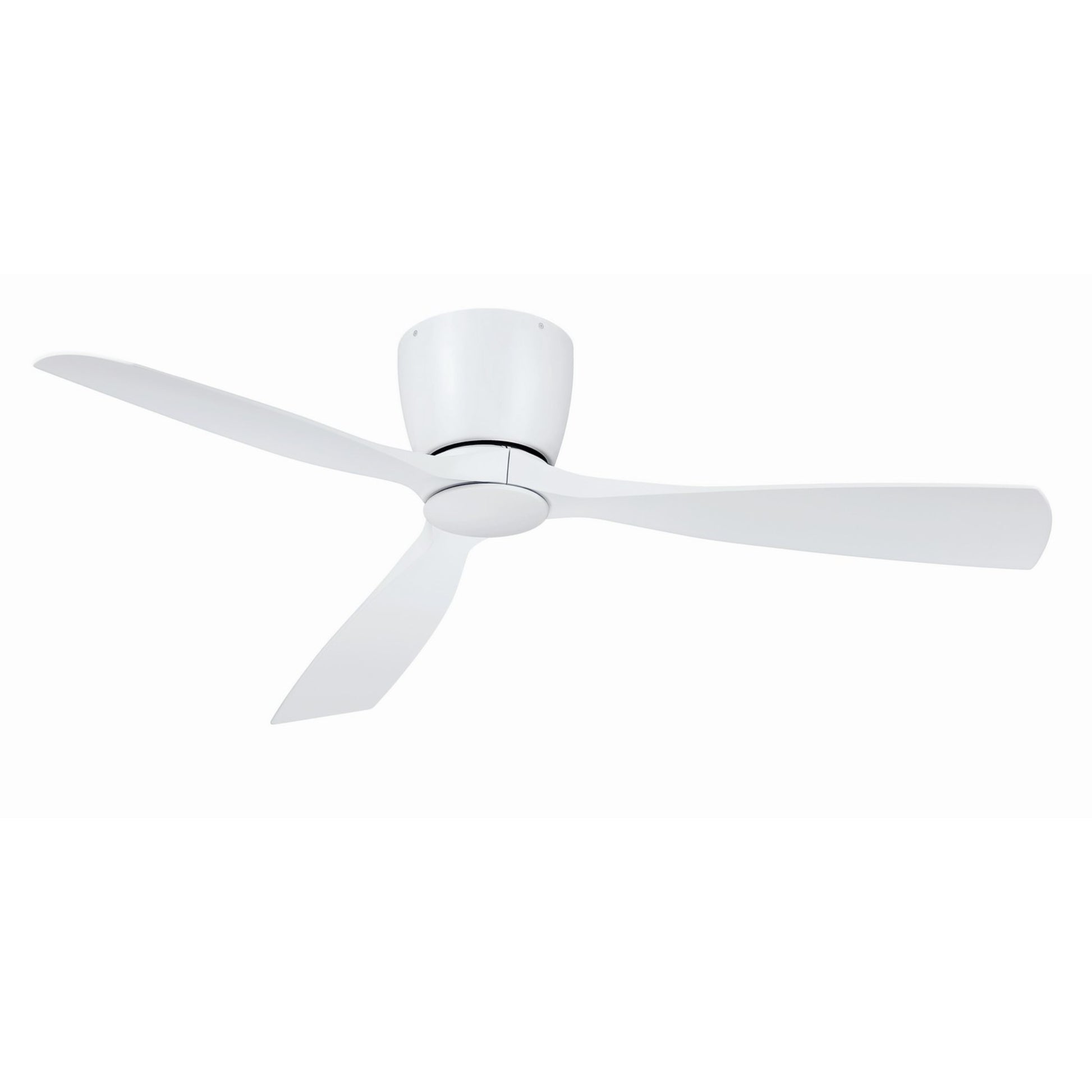 Klinch 52 Inch Matte White Damp Rated LED Flush Mount Ceiling Fan with Remote - Bees Lighting