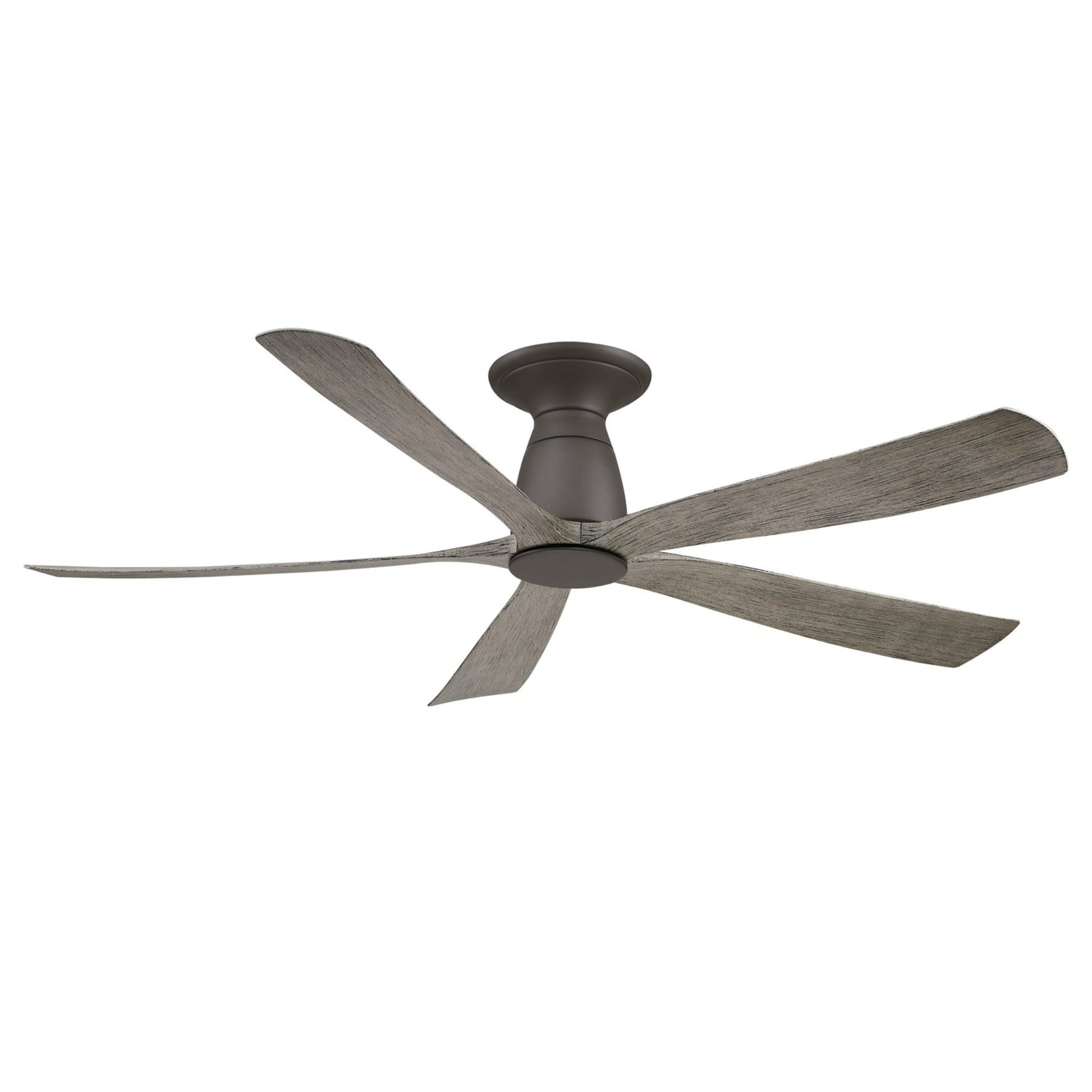 Kute 52 Inch 5 Blades Matte Greige Damp Rated Modern Ceiling Fan with Remote - Bees Lighting