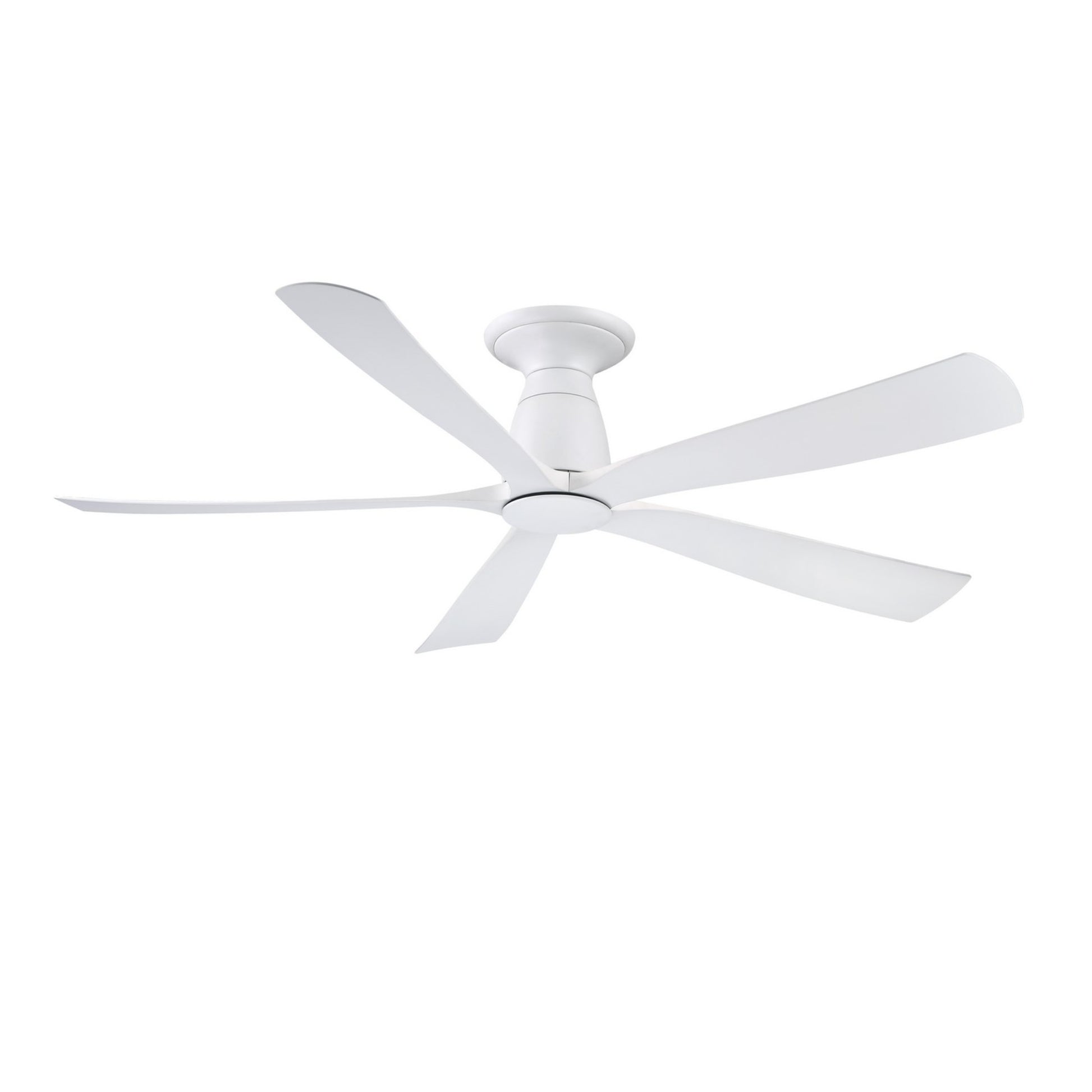 Kute 52 Inch 5 Blades Matte White Damp Rated Modern Ceiling Fan with Remote - Bees Lighting