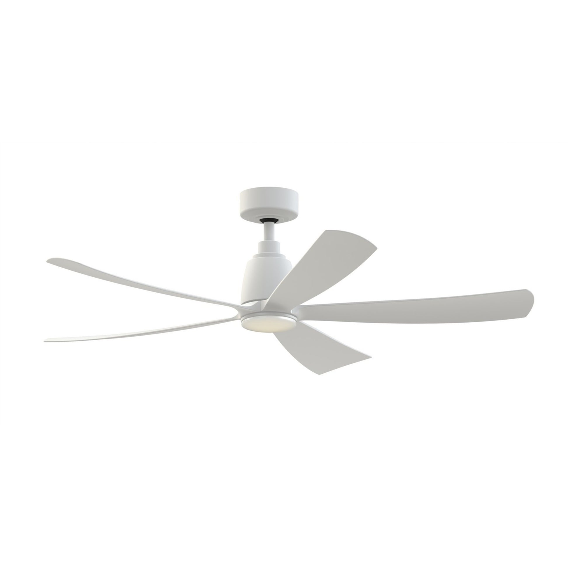 Kute 52 Inch 5 Blades Matte White Damp Rated Modern Ceiling Fan with Remote - Bees Lighting