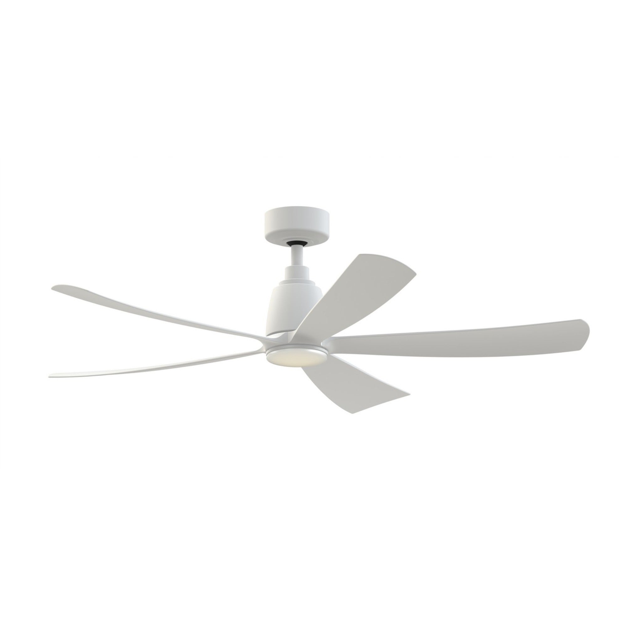 Kute 52 Inch 5 Blades Matte White Damp Rated Modern Ceiling Fan with Remote - Bees Lighting