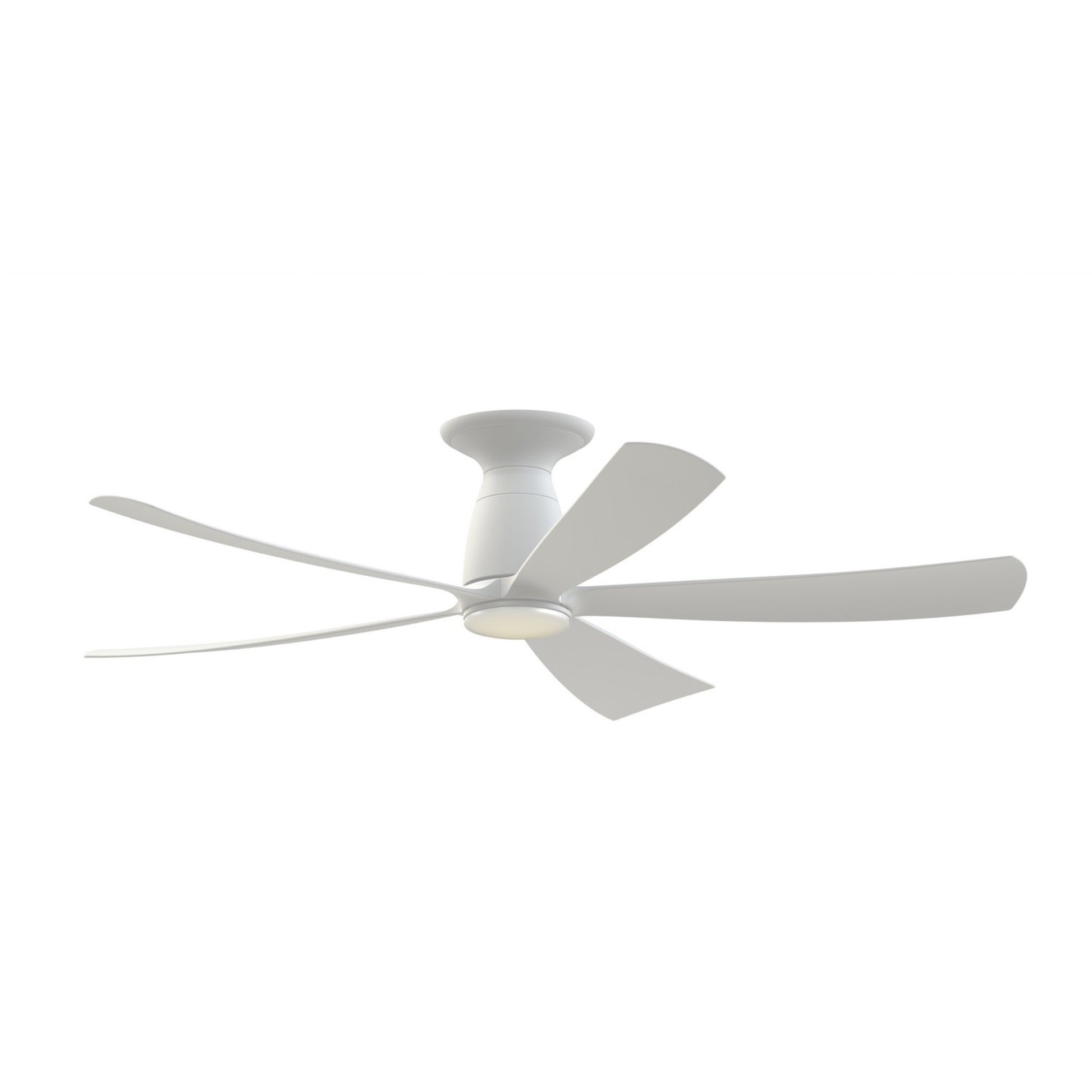 Kute 52 Inch 5 Blades Matte White Damp Rated Modern Ceiling Fan with Remote - Bees Lighting
