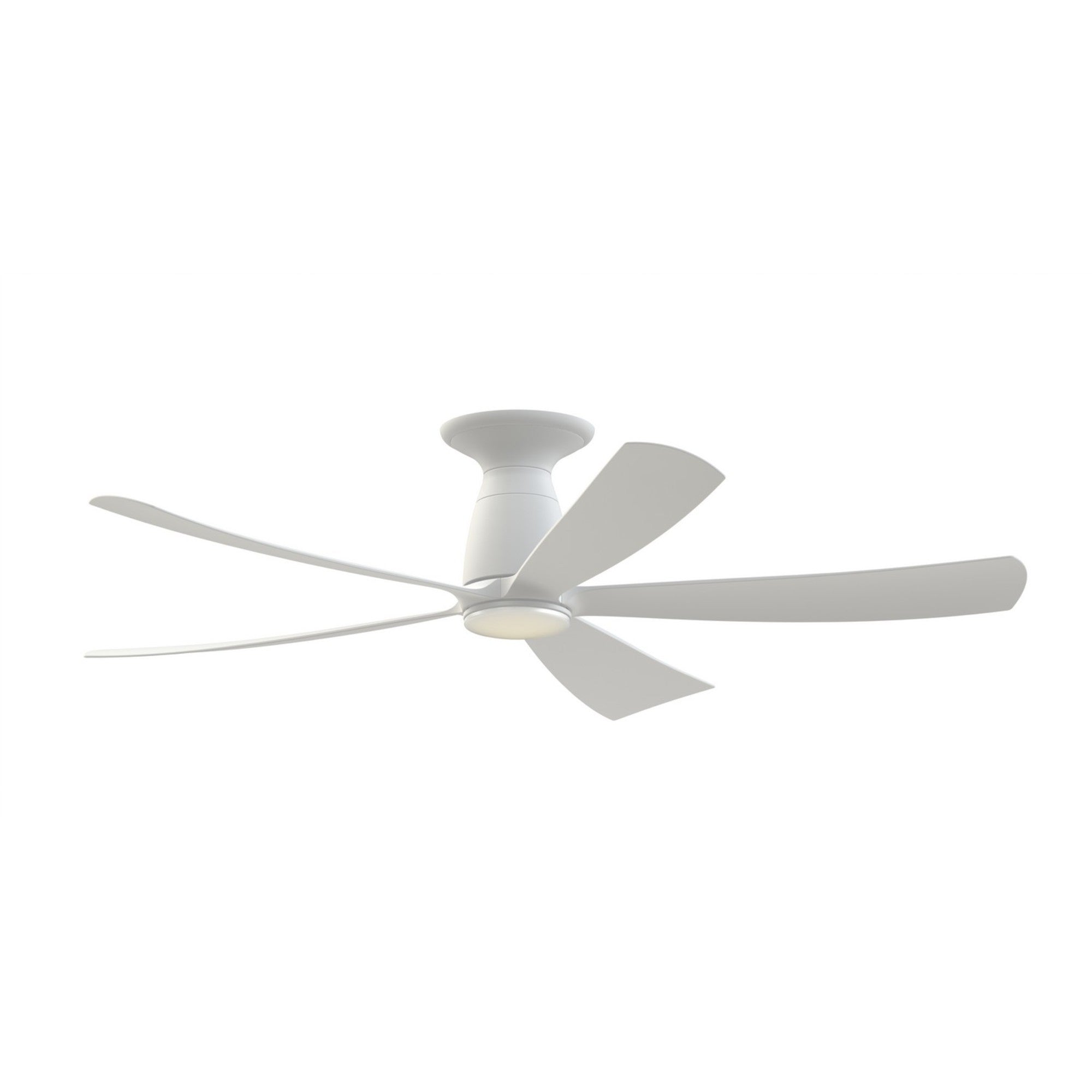 Kute 52 Inch 5 Blades Matte White Damp Rated Modern Ceiling Fan with Remote - Bees Lighting