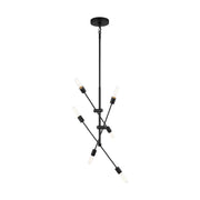 Axis 41" 6-Light Medium Chandelier, Midnight Black Finish - Bees Lighting