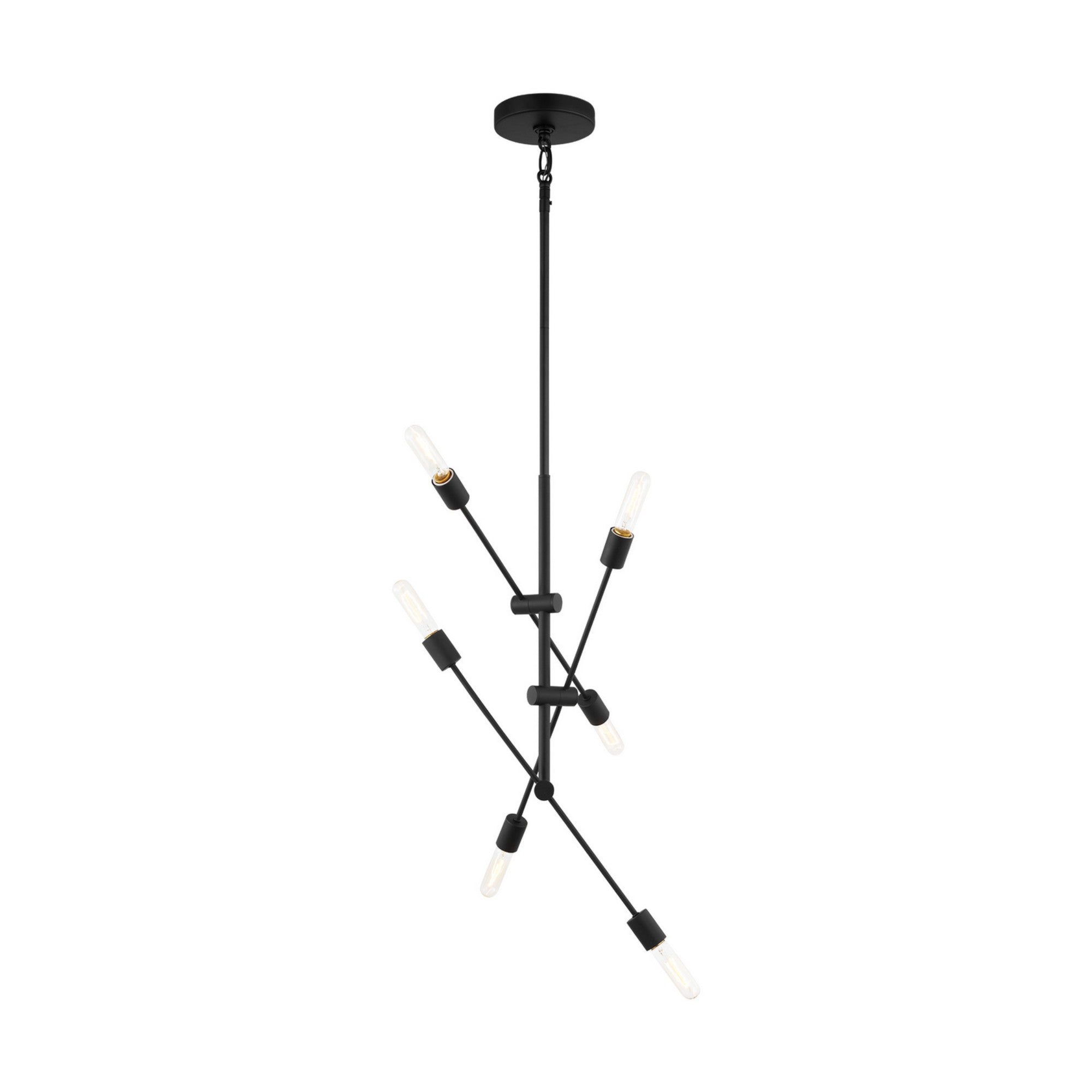 Axis 41" 6-Light Medium Chandelier, Midnight Black Finish - Bees Lighting