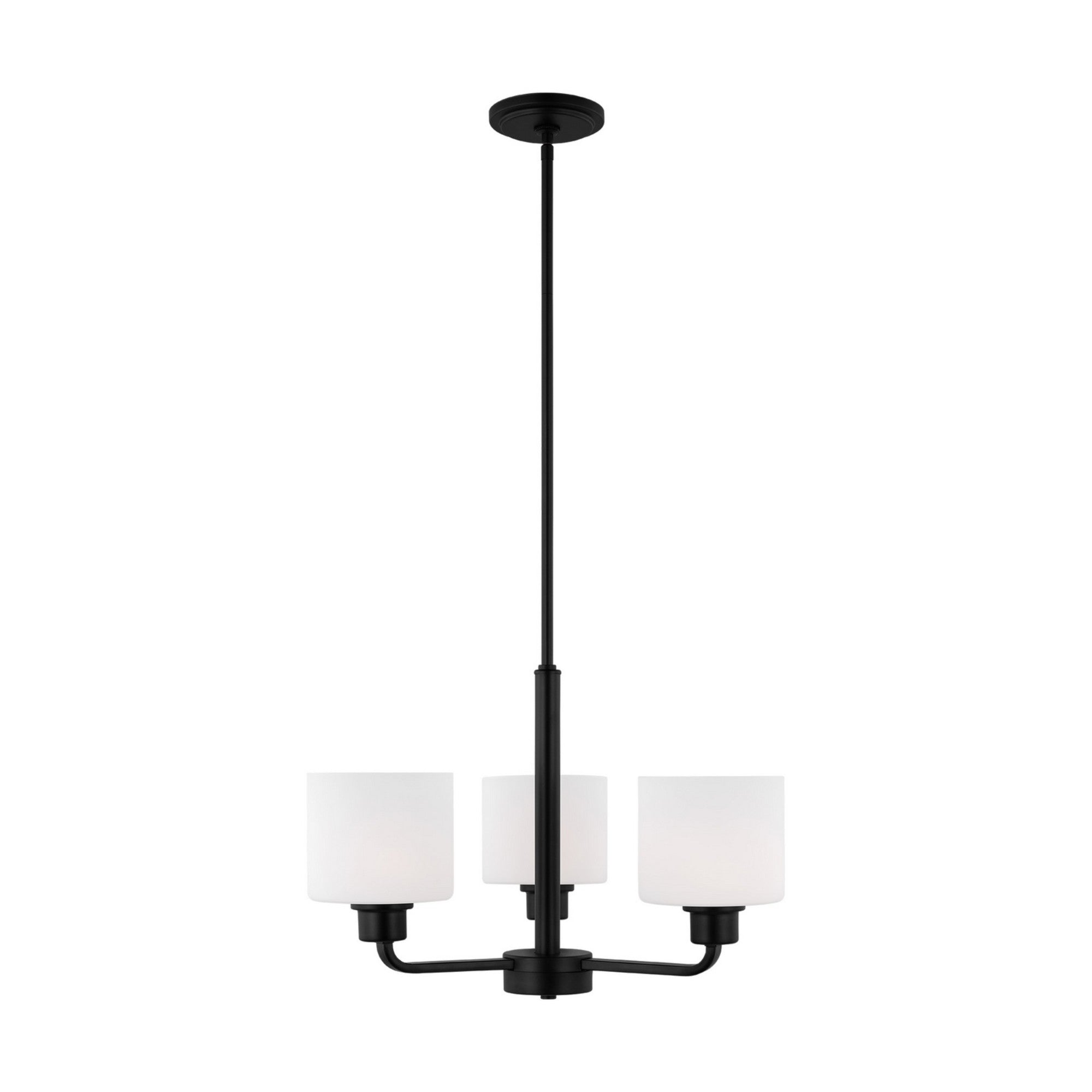 Canfield 20" 3-Light LED Chandelier, Midnight Black Finish - Bees Lighting