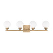 Clybourn 30" 4-Light Bathroom Vanity, Satin Brass Finish - Bees Lighting