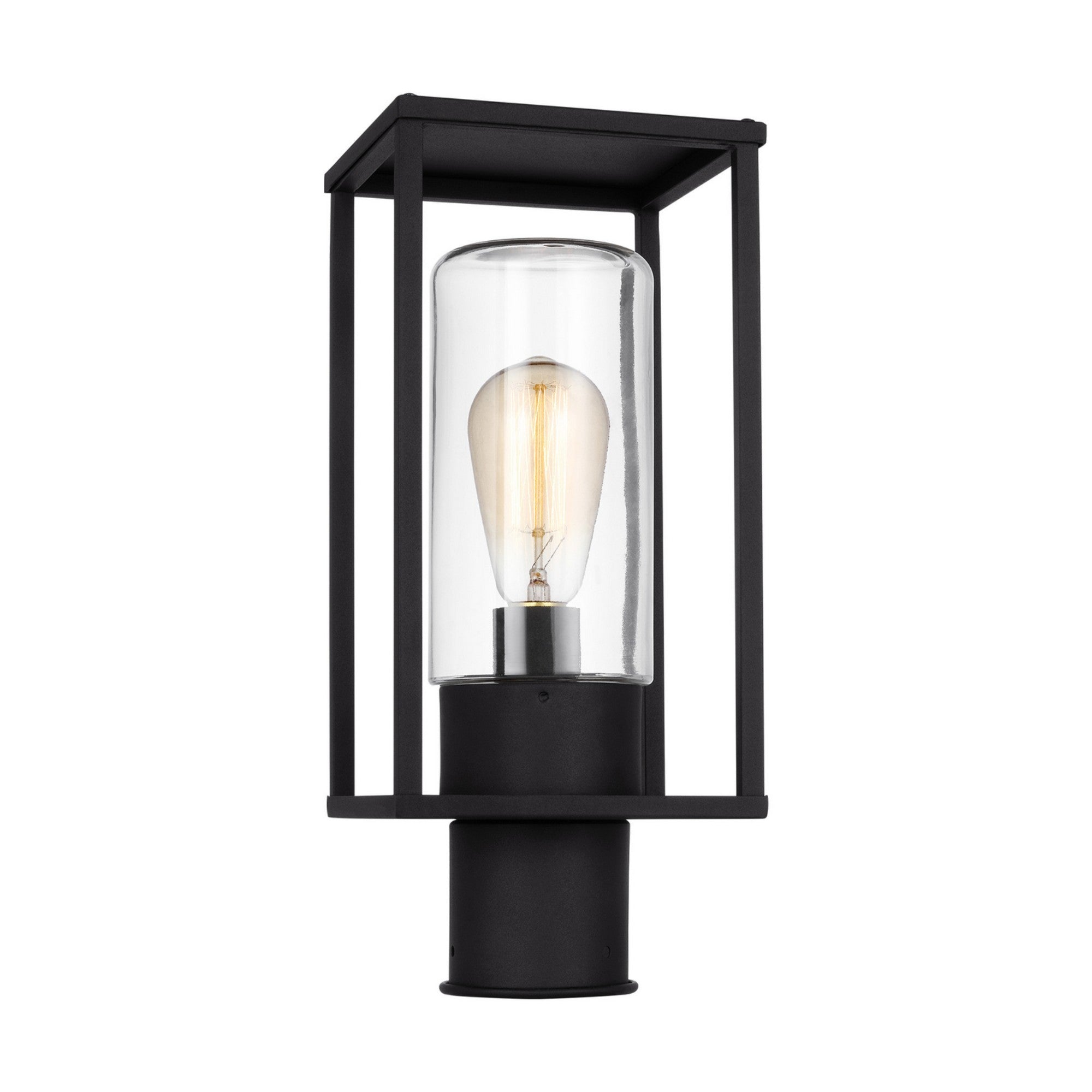 Vado 15" Outdoor Post Lantern, Black Finish - Bees Lighting