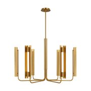 Carson 36" LED 6-Light Chandelier, Burnished Brass Finish - Bees Lighting