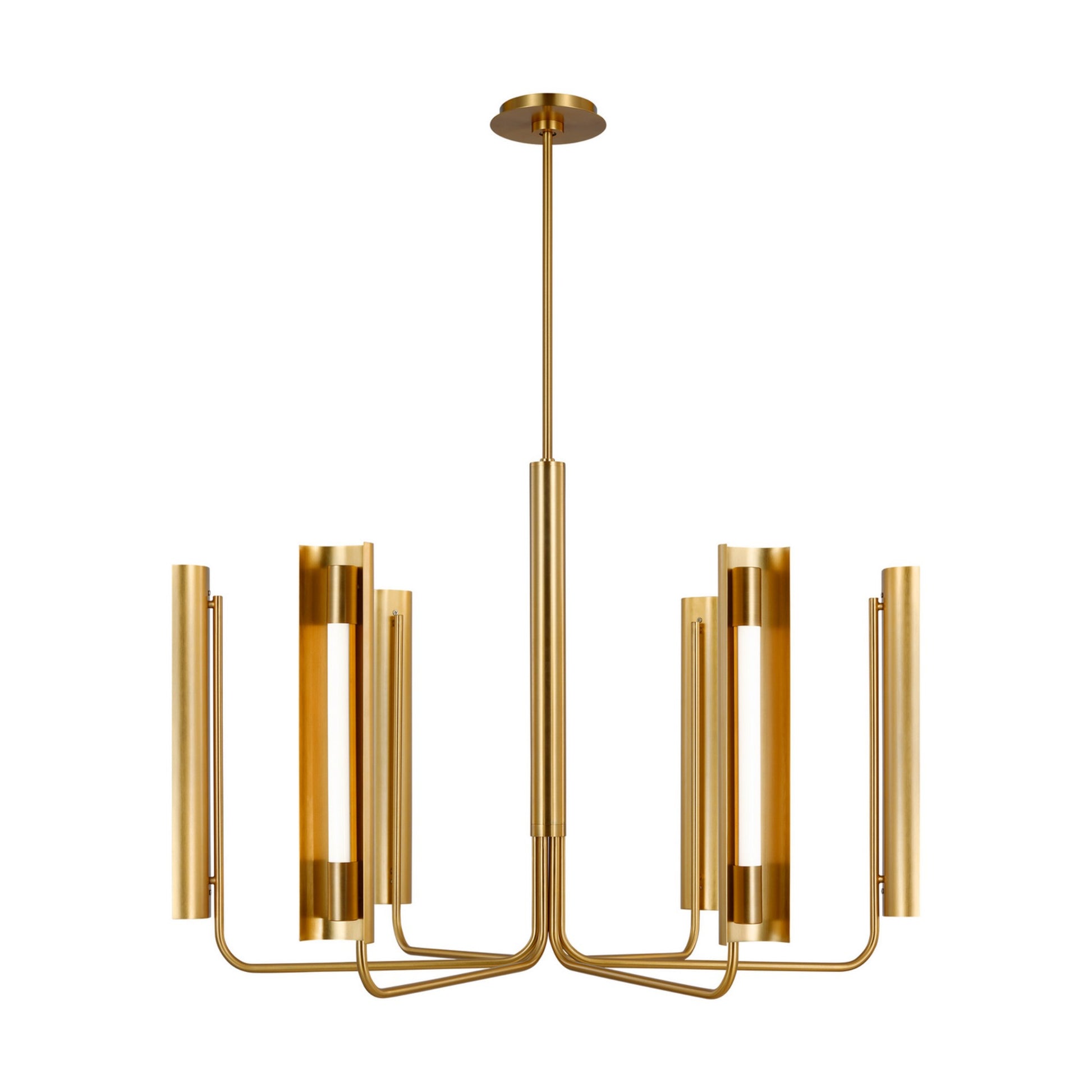Carson 36" LED 6-Light Chandelier, Burnished Brass Finish - Bees Lighting