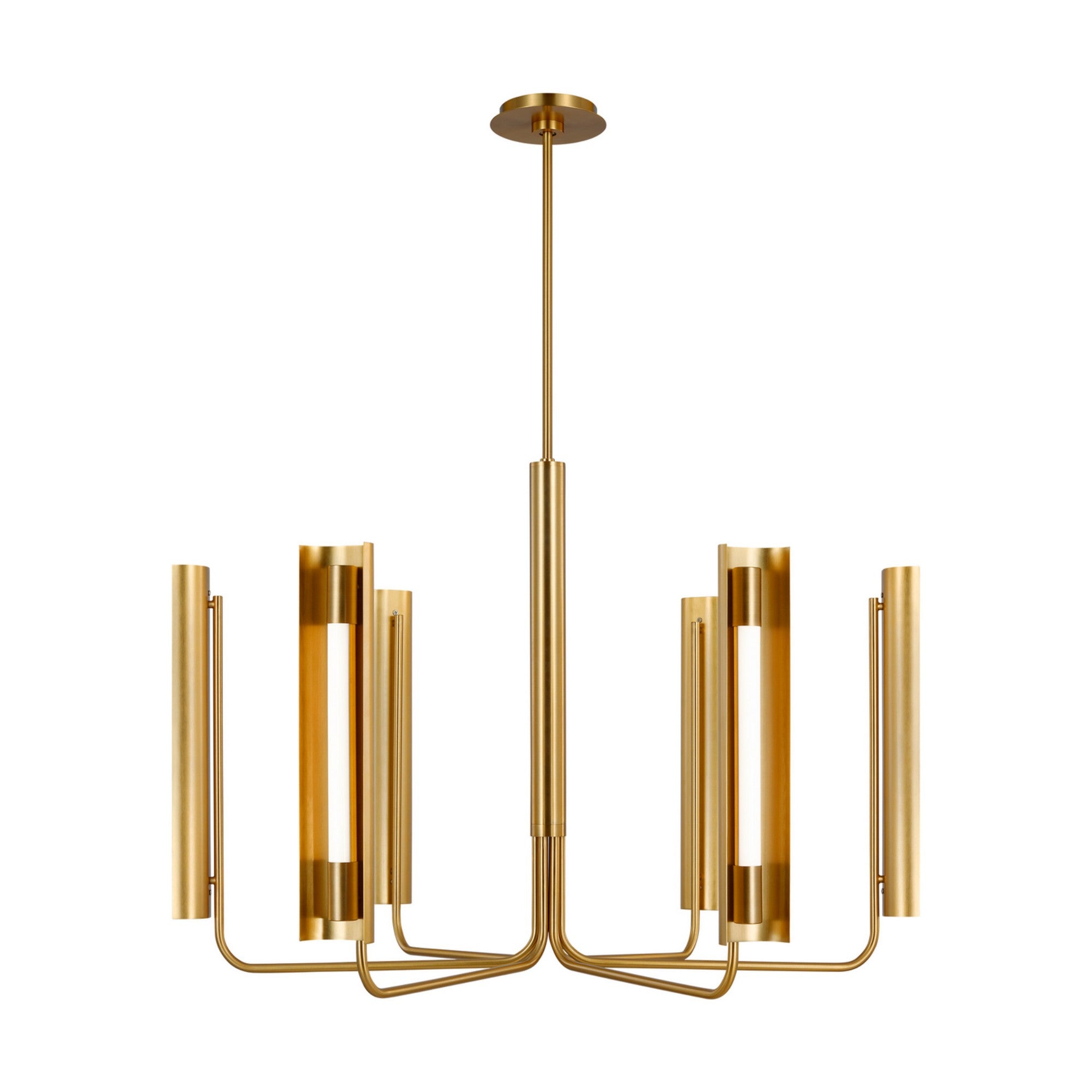 Carson 36" LED 6-Light Chandelier, Burnished Brass Finish - Bees Lighting