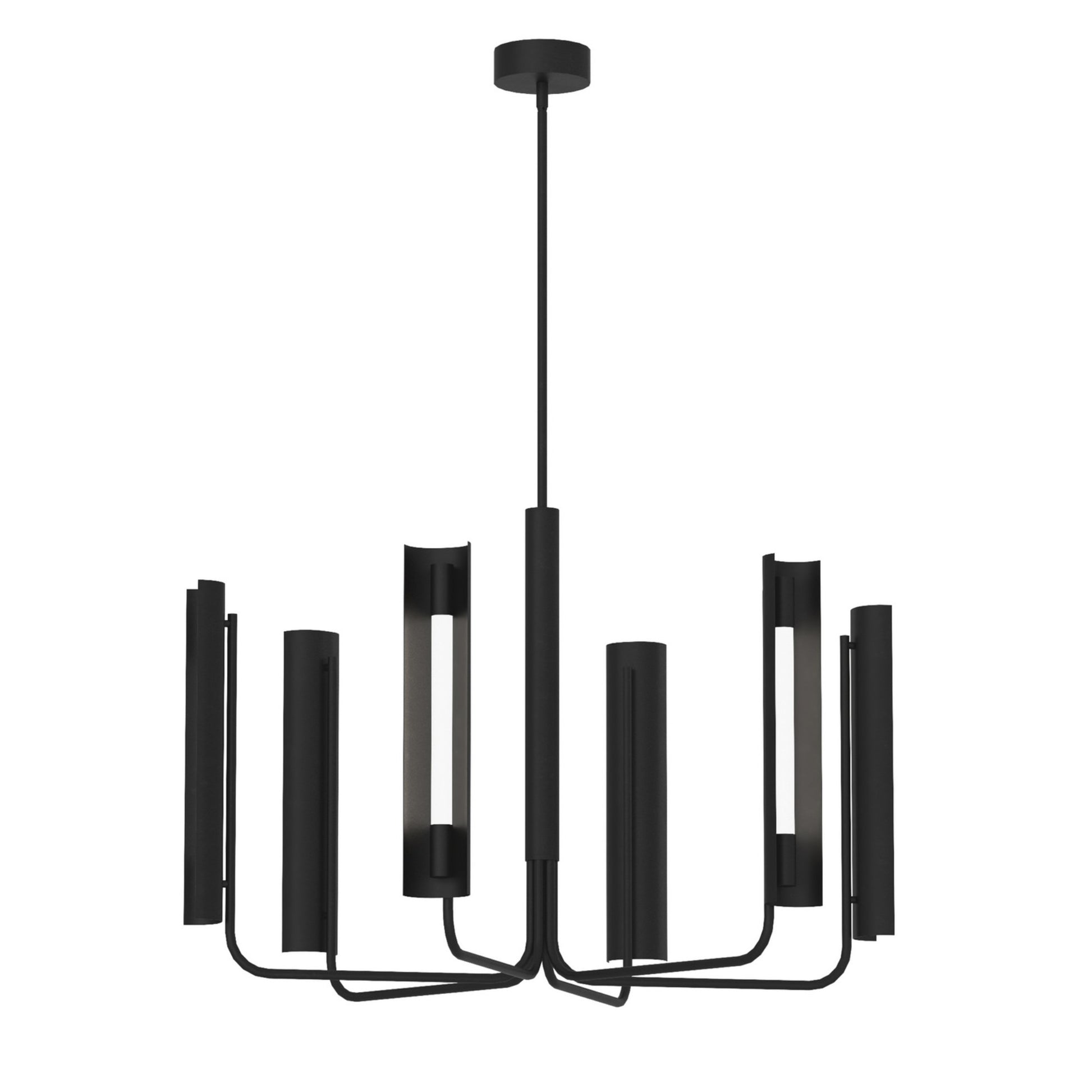 Carson 36" LED 6-Light Chandelier, Midnight Black Finish - Bees Lighting