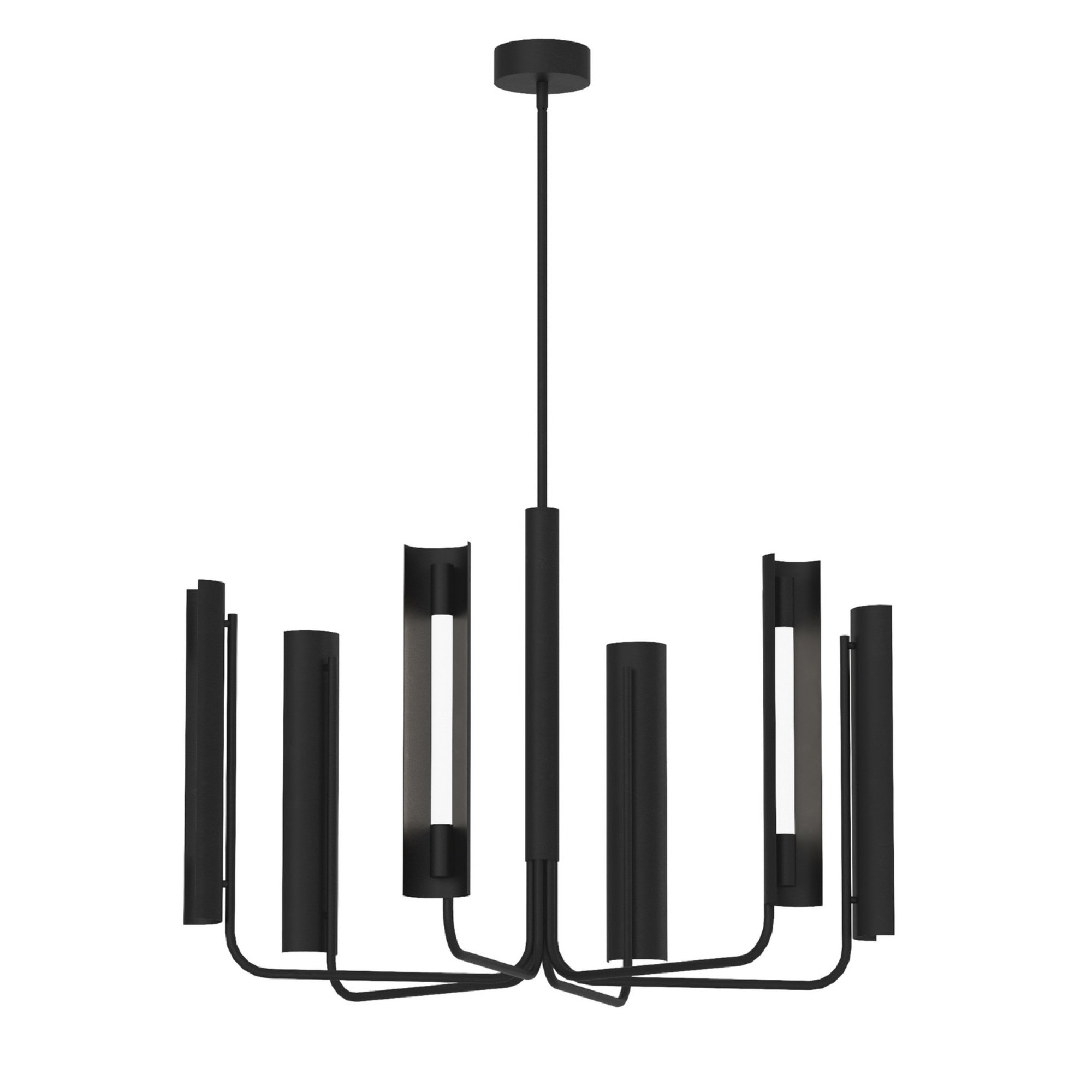 Carson 36" LED 6-Light Chandelier, Midnight Black Finish - Bees Lighting