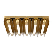 Carson 17" LED 5-Light Flush Mount, Burnished Brass Finish - Bees Lighting
