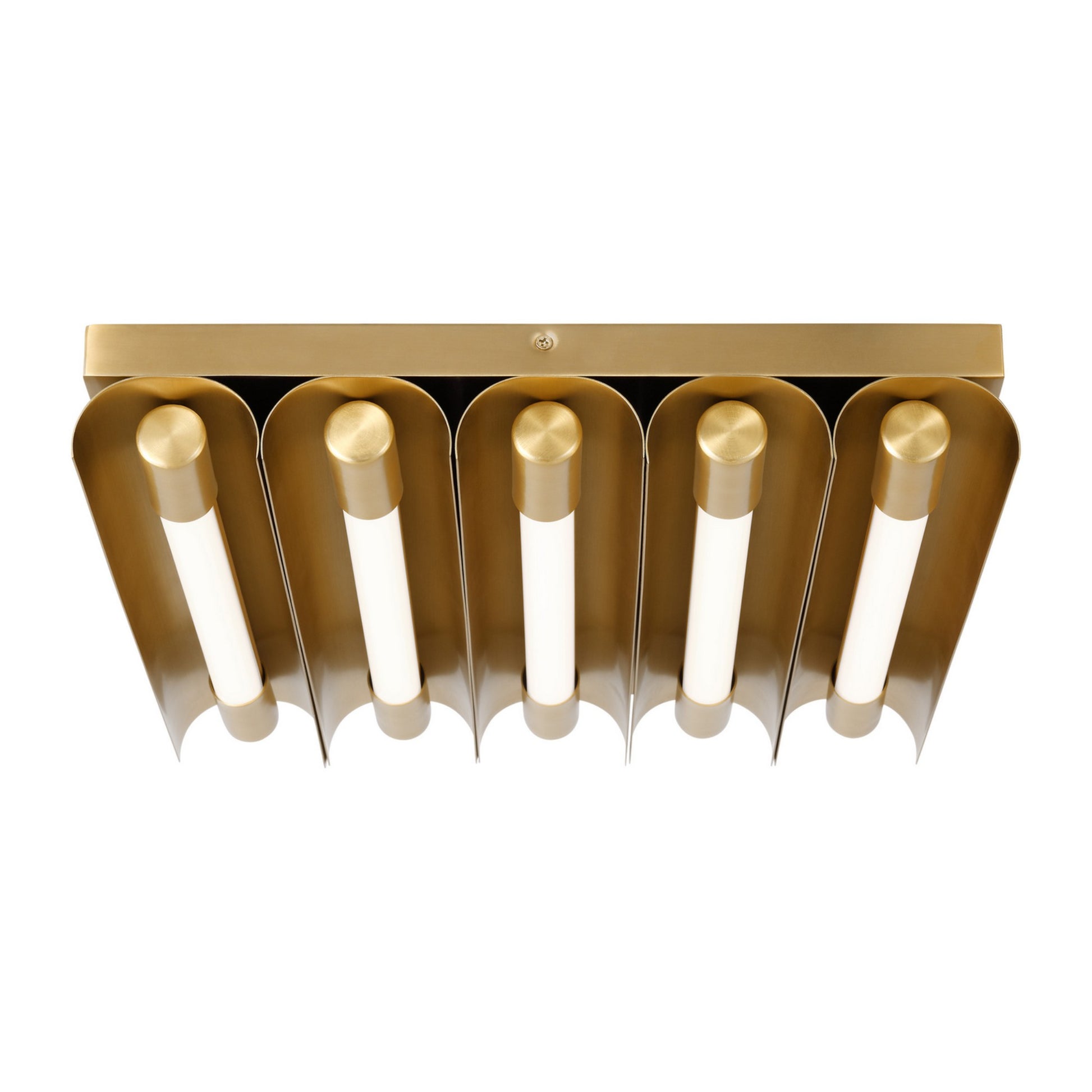 Carson 17" LED 5-Light Flush Mount, Burnished Brass Finish - Bees Lighting