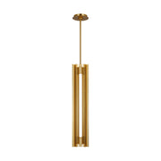 Carson 5" LED 4-Light Narrow Pendant, Burnished Brass Finish - Bees Lighting