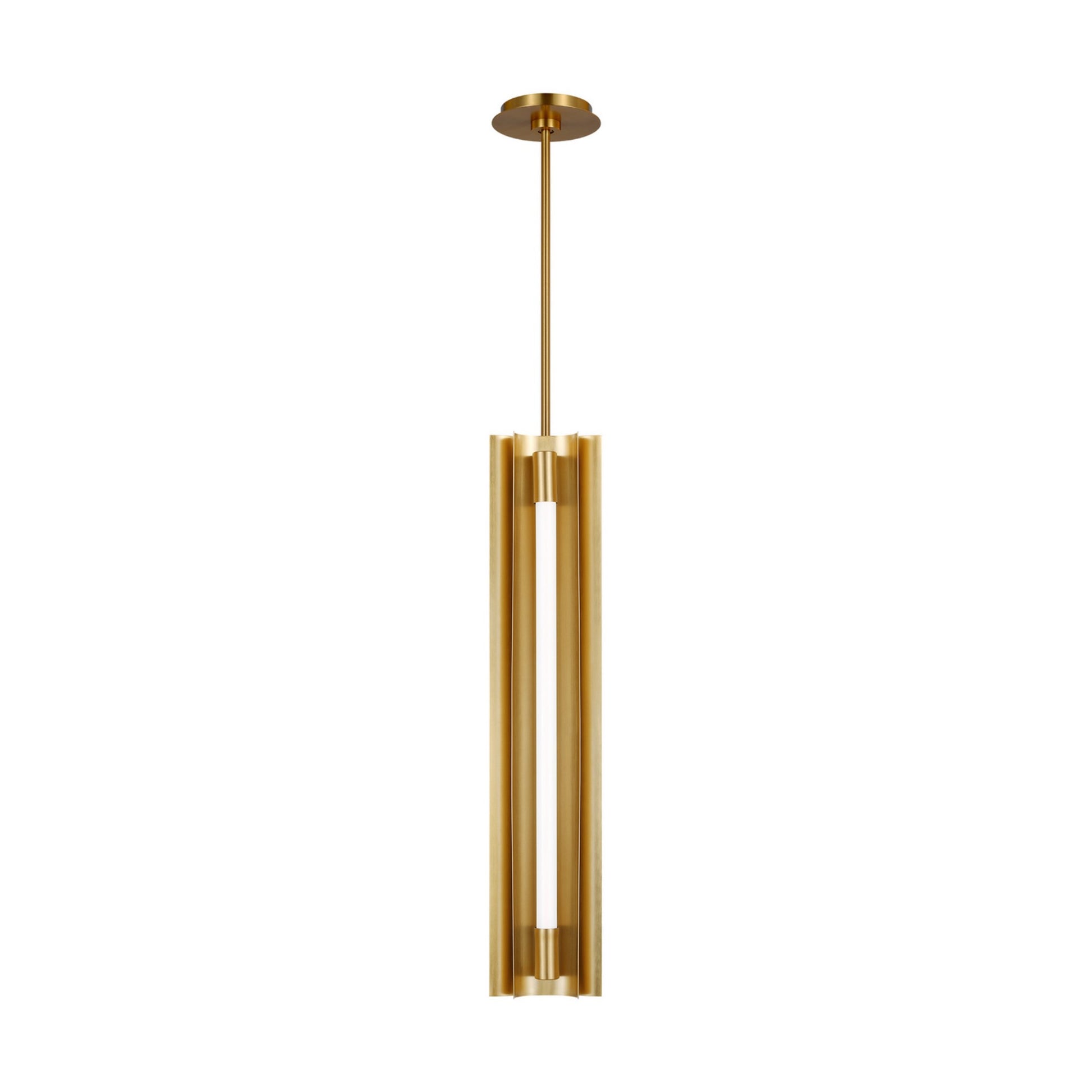 Carson 5" LED 4-Light Narrow Pendant, Burnished Brass Finish - Bees Lighting