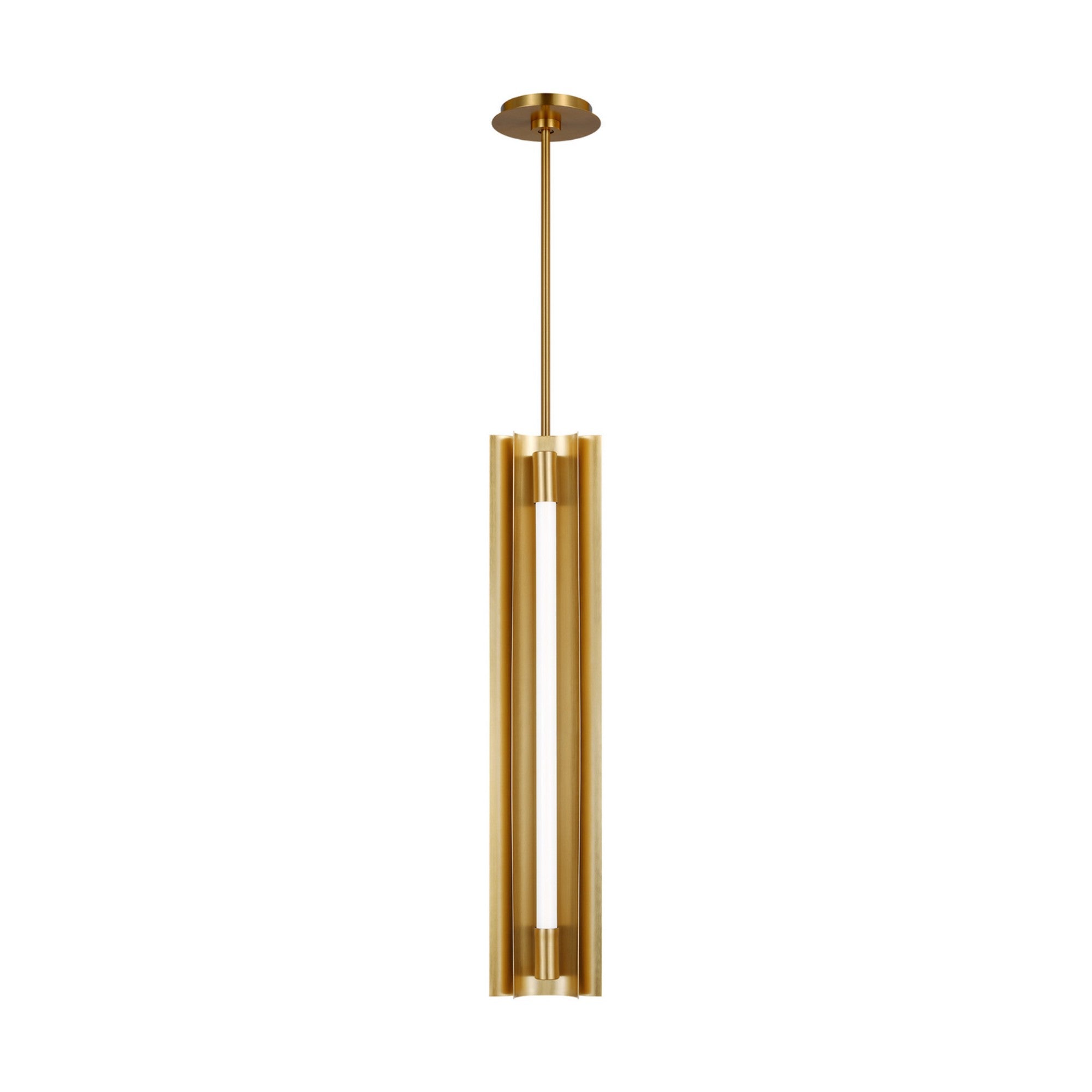 Carson 5" LED 4-Light Narrow Pendant, Burnished Brass Finish - Bees Lighting