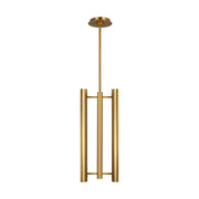 Carson 9" LED 2-Light Pendant, Burnished Brass Finish - Bees Lighting