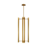 Carson 16" LED 4-Light Tall Pendant, Burnished Brass Finish - Bees Lighting
