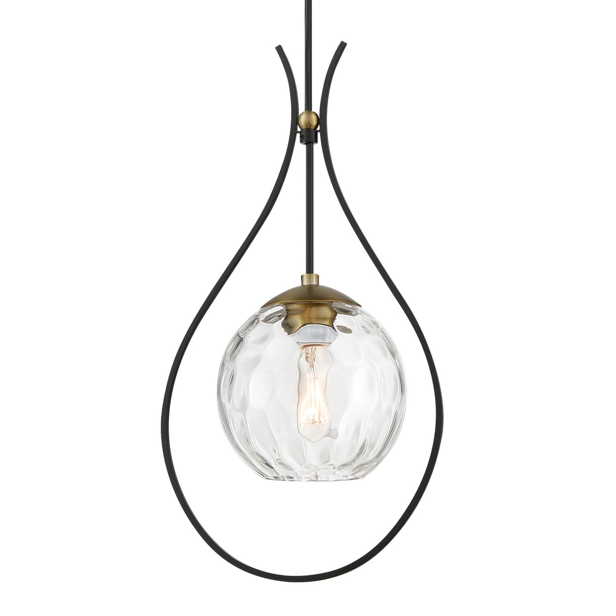 Cody 9 In. Pendant Light Black & brass Finish