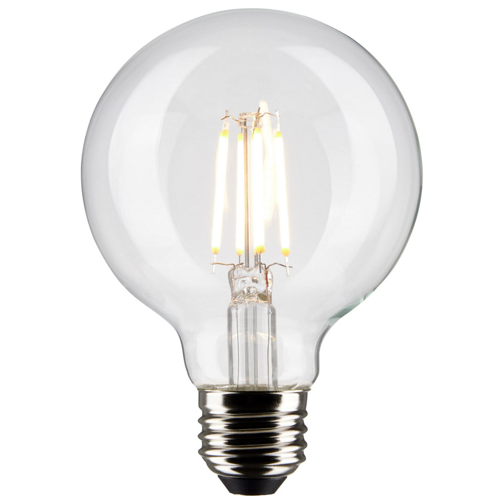 G25 Filament LED Globe Bulb, 5 Watts, 350 Lumens, 3000K, E26 Medium Base, Clear, Pack of 2 - Bees Lighting