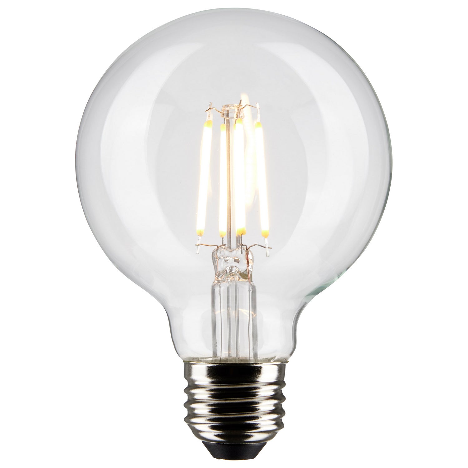 G25 Filament LED Globe Bulb, 5 Watts, 350 Lumens, 3000K, E26 Medium Base, Clear, Pack of 2 - Bees Lighting