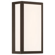 GEO Dual Voltage 12" LED Outdoor Wall Sconce, Bronze Finish - Bees Lighting