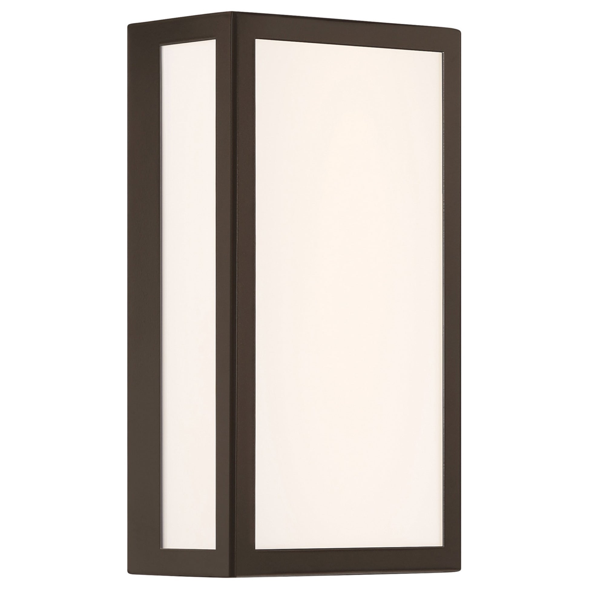 GEO Dual Voltage 12" LED Outdoor Wall Sconce, Bronze Finish - Bees Lighting