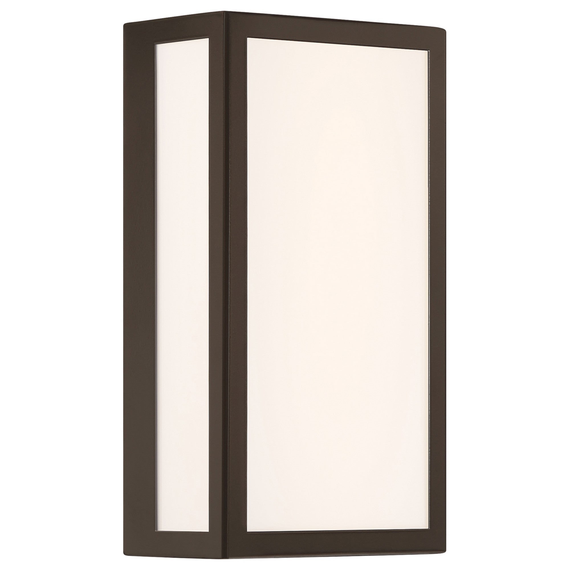 GEO Dual Voltage 12" LED Outdoor Wall Sconce, Bronze Finish - Bees Lighting